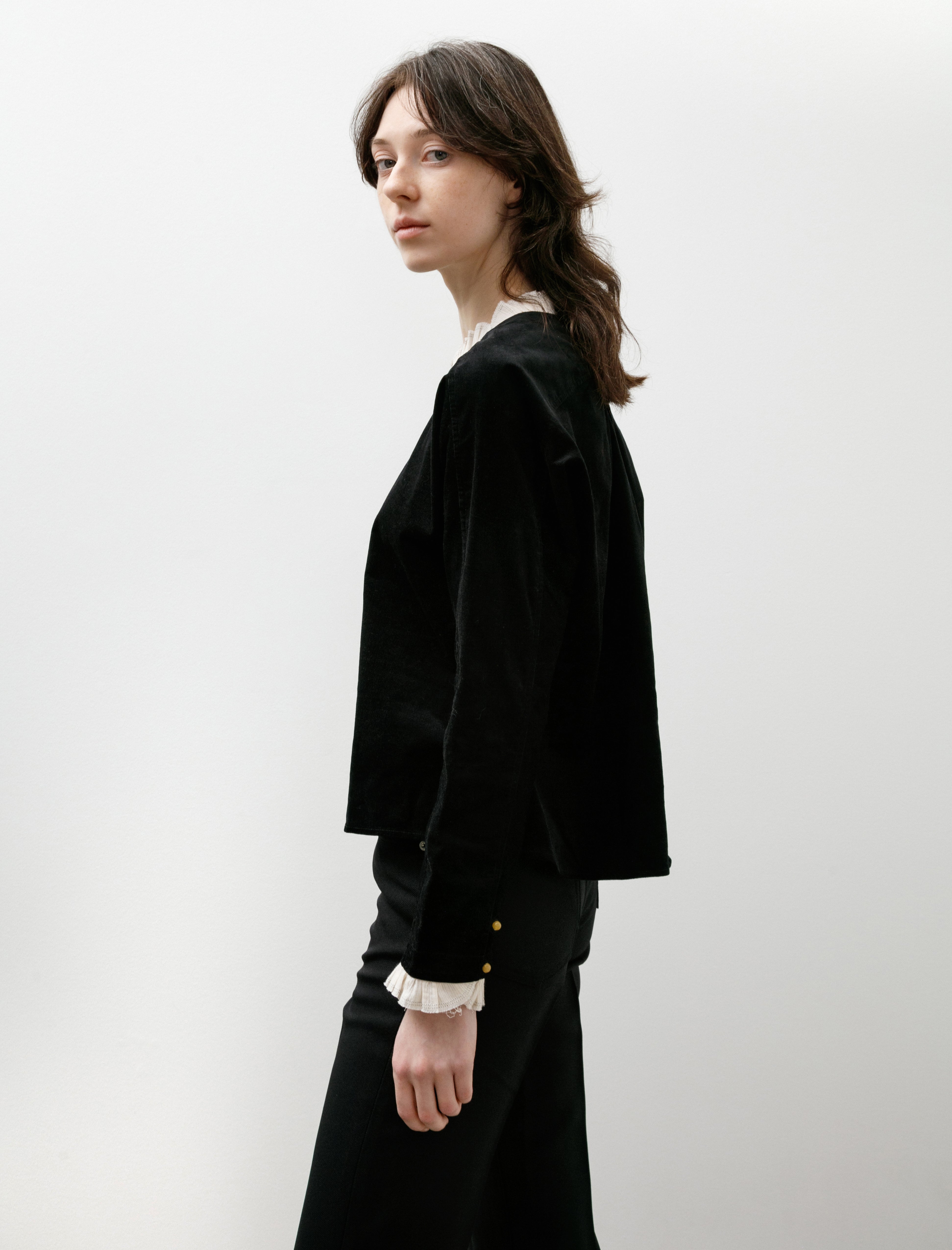 Seventyfive Ruffle Top Obsidian