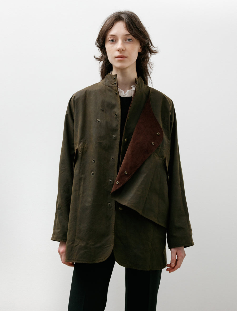 Mid Length Pipa Waxed Jacket Pine - Image 2