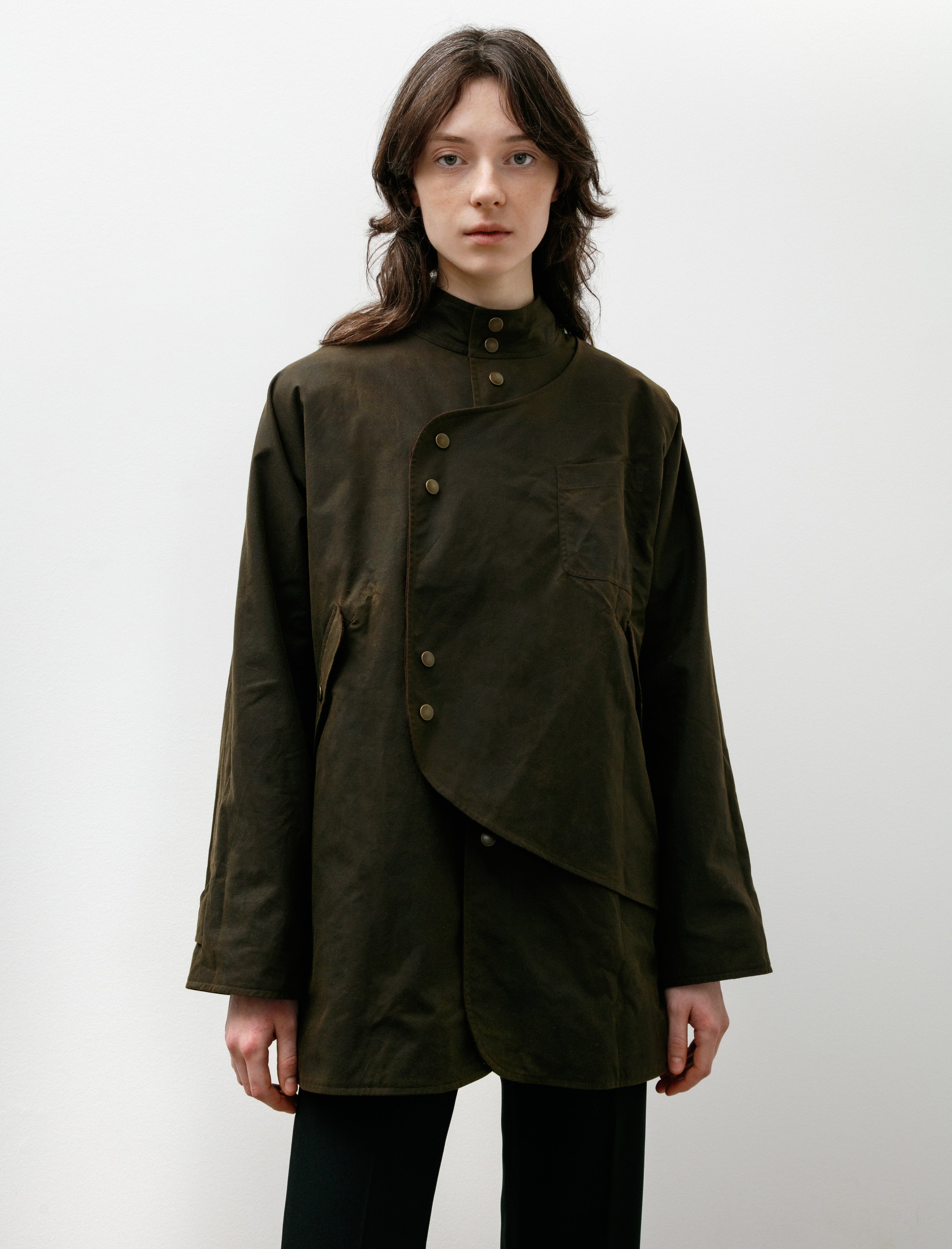 Seventyfive Mid Length Pipa Waxed Jacket Pine