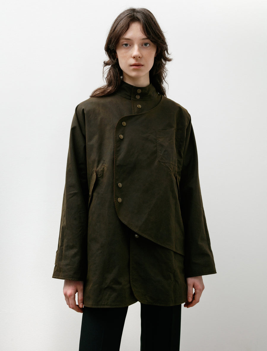 Mid Length Pipa Waxed Jacket Pine - Image 3