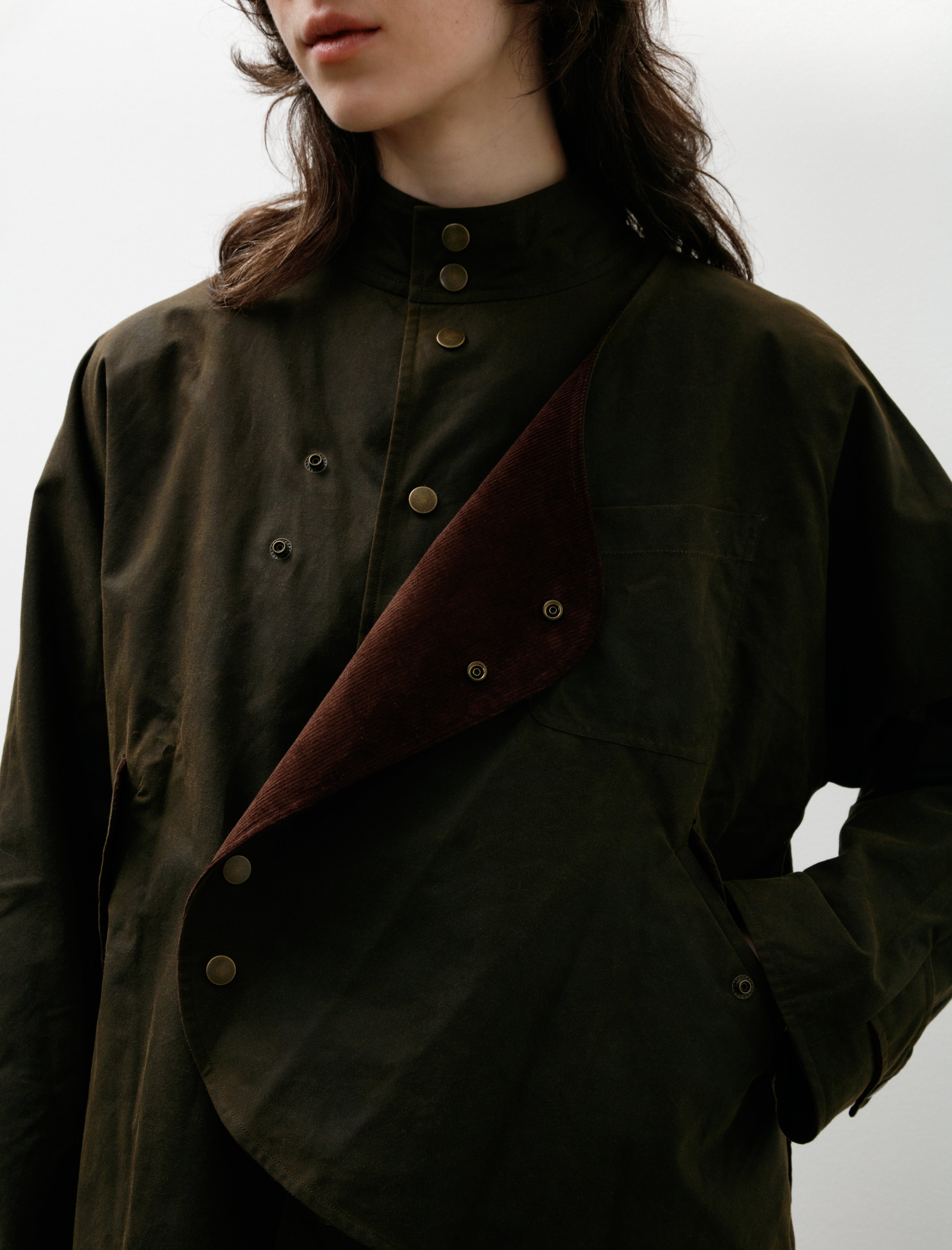 Seventyfive Mid Length Pipa Waxed Jacket Pine