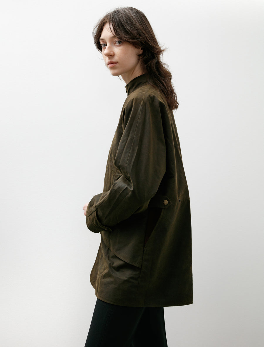 Mid Length Pipa Waxed Jacket Pine - Image 5