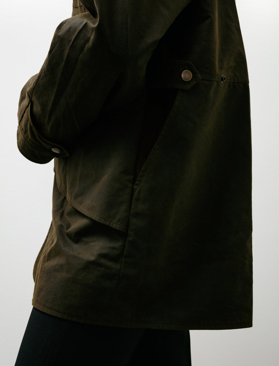 Mid Length Pipa Waxed Jacket Pine - Image 6