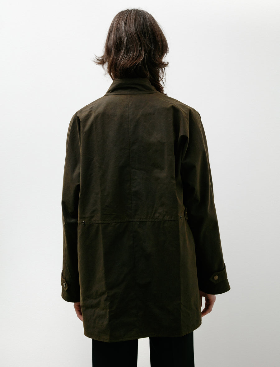 Mid Length Pipa Waxed Jacket Pine - Image 7