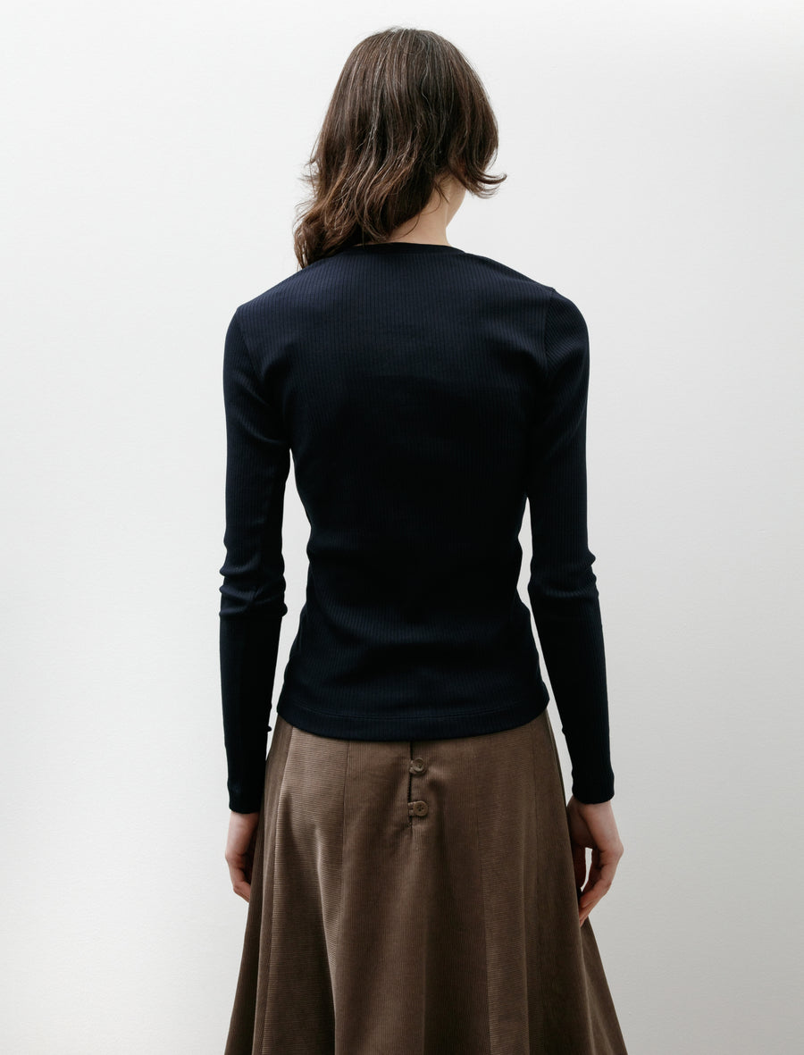 Rib Tight Cardigan Navy - Image 3