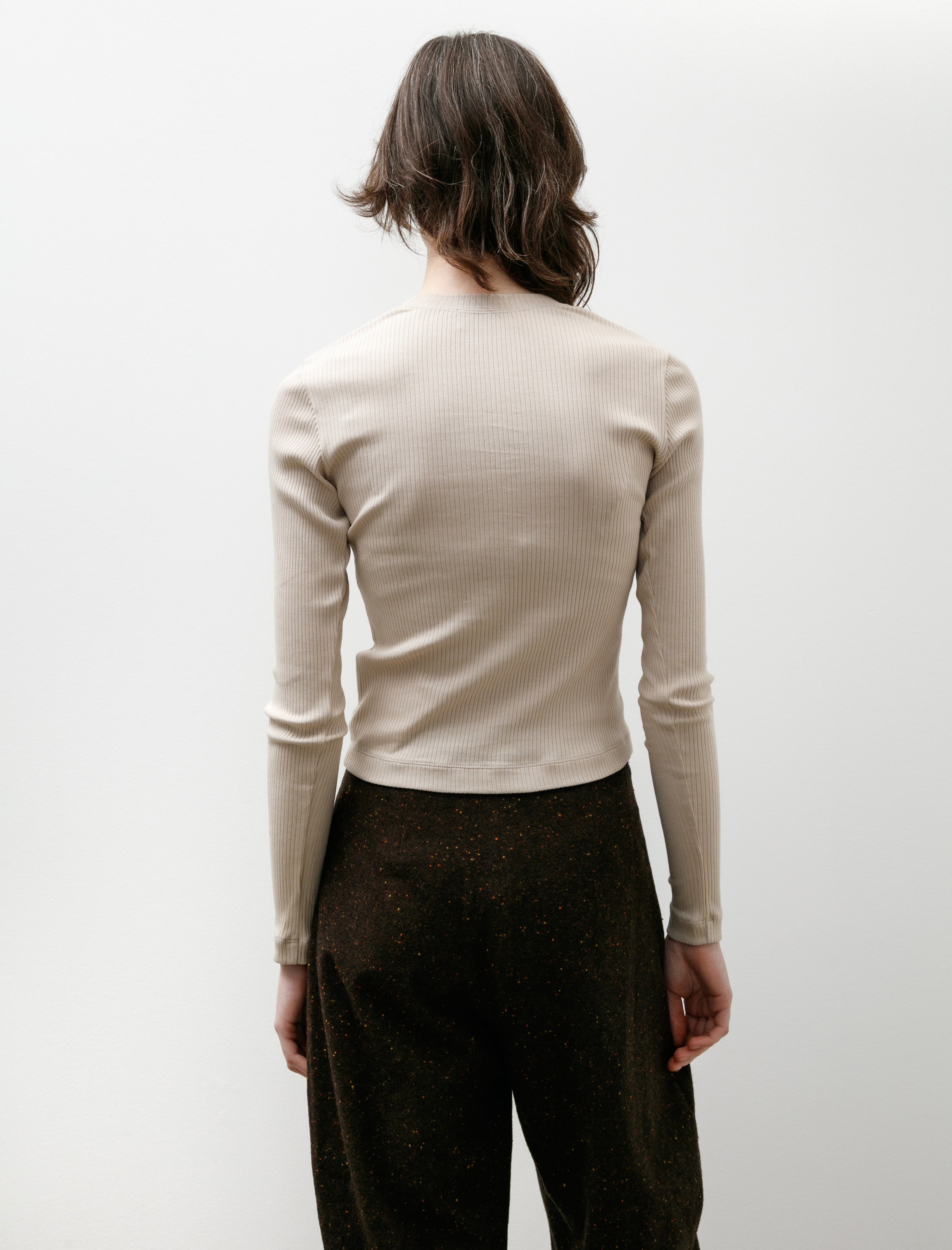 Ernie Palo Rib Tight Crew Neck Beige