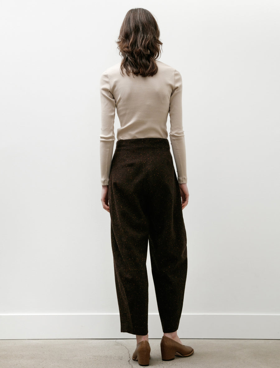 Colour Nep Curve Pants Brown - Image 5