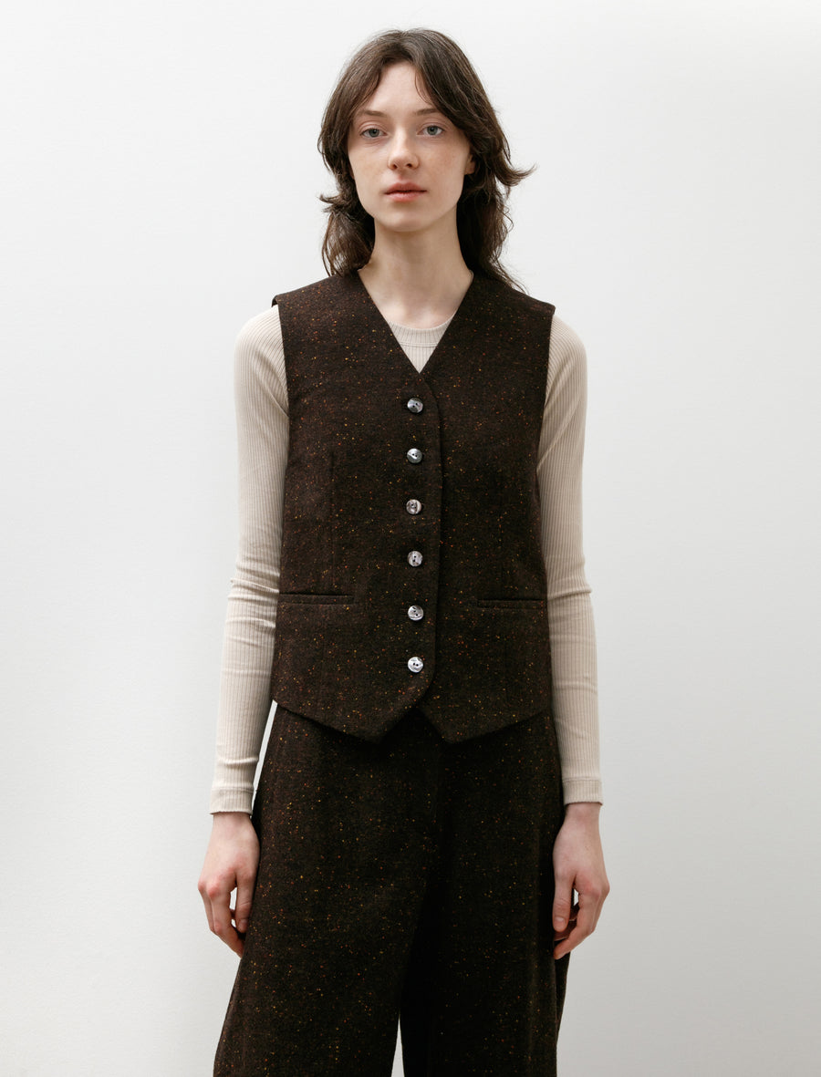 Colour Nep Vest Brown - Image 1
