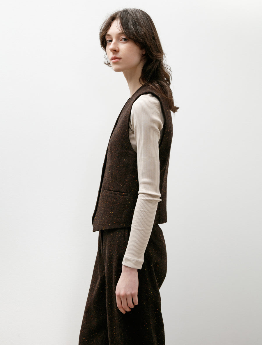 Colour Nep Vest Brown - Image 3