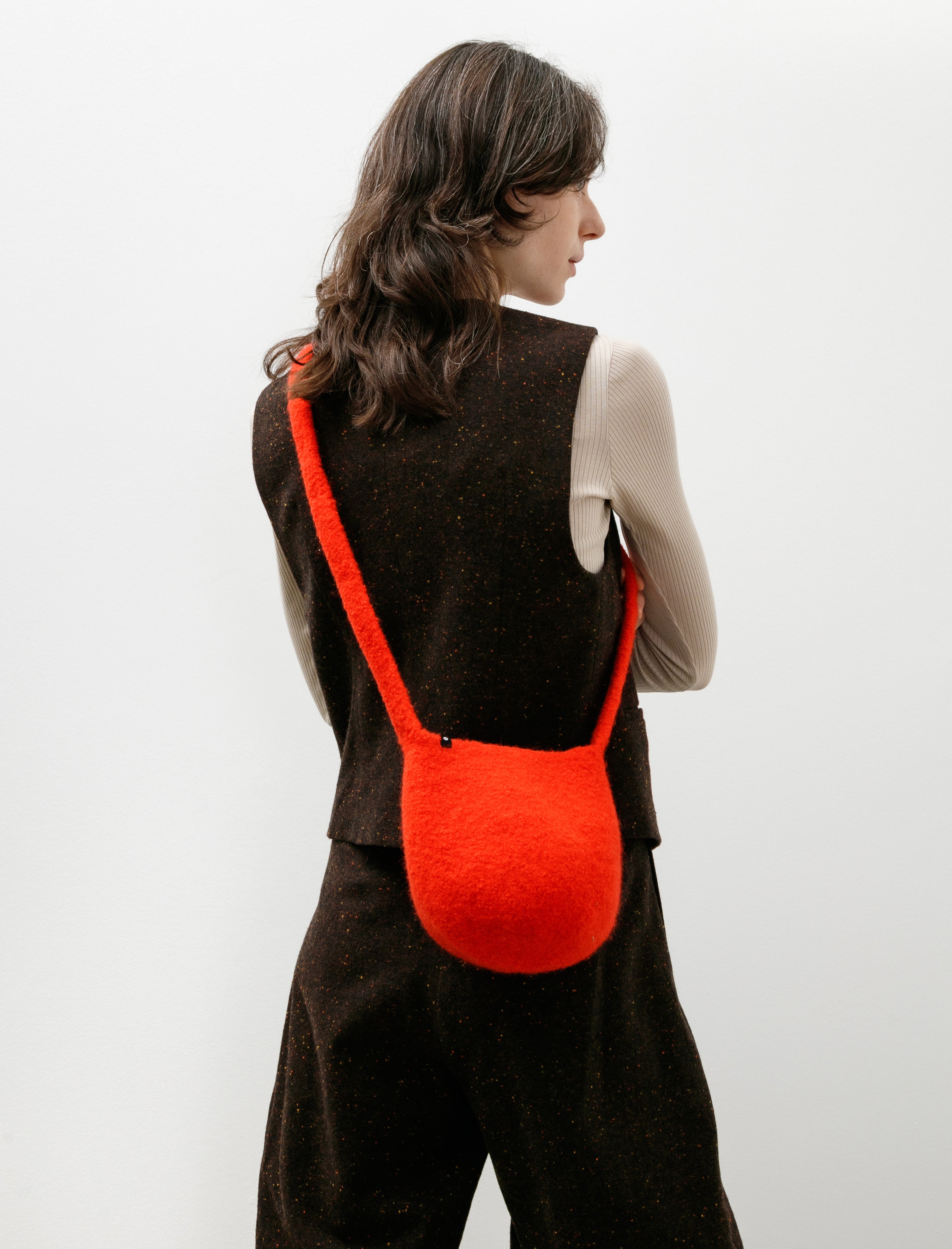 Cecilie Telle Long Strap Smallest Bucket Bag Scarlet