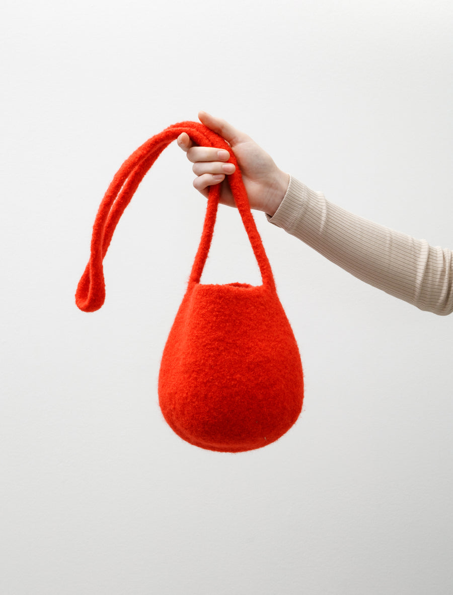 Long Strap Smallest Bucket Bag Scarlet - Image 1