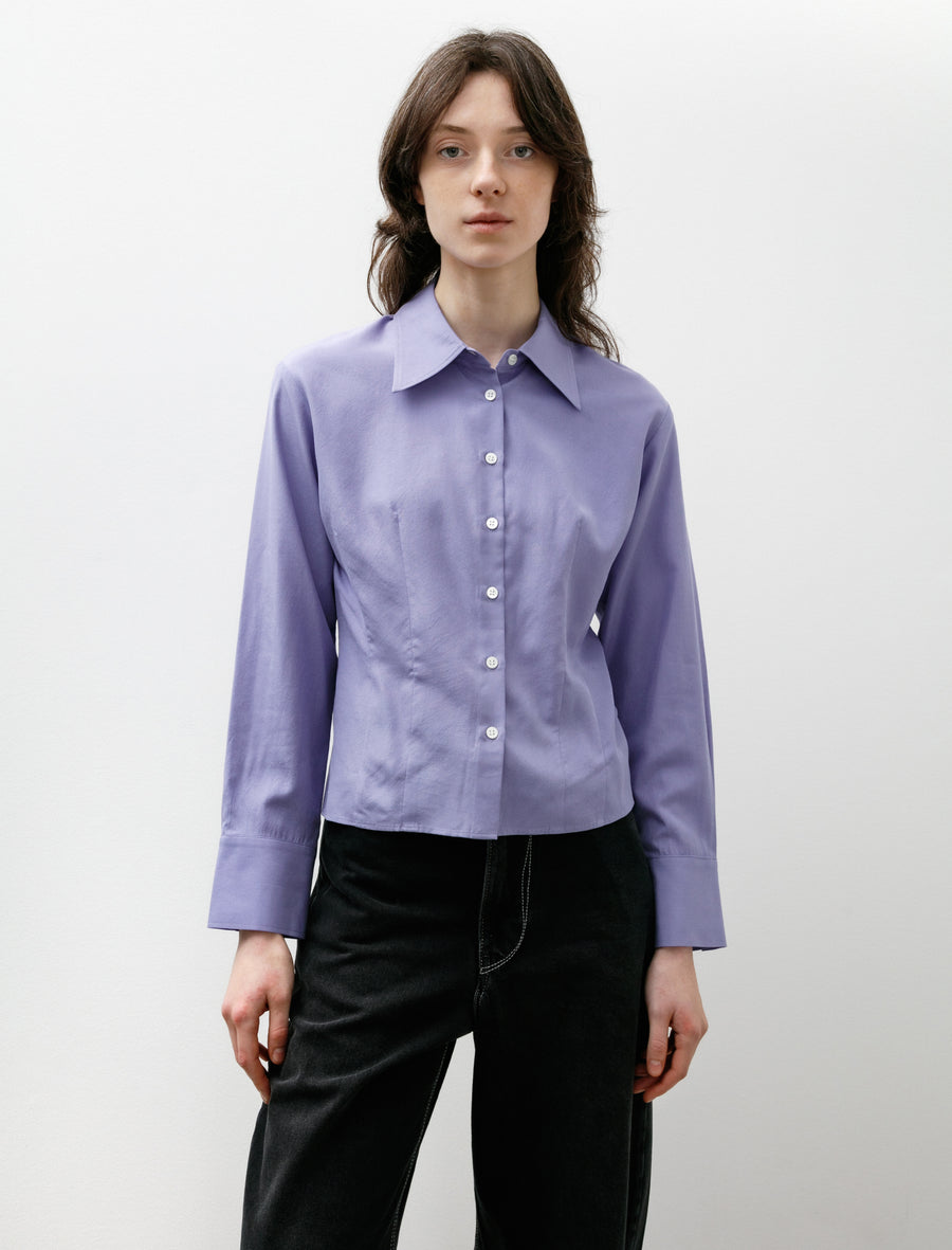 Silk Dart Shirt Purple - Image 1