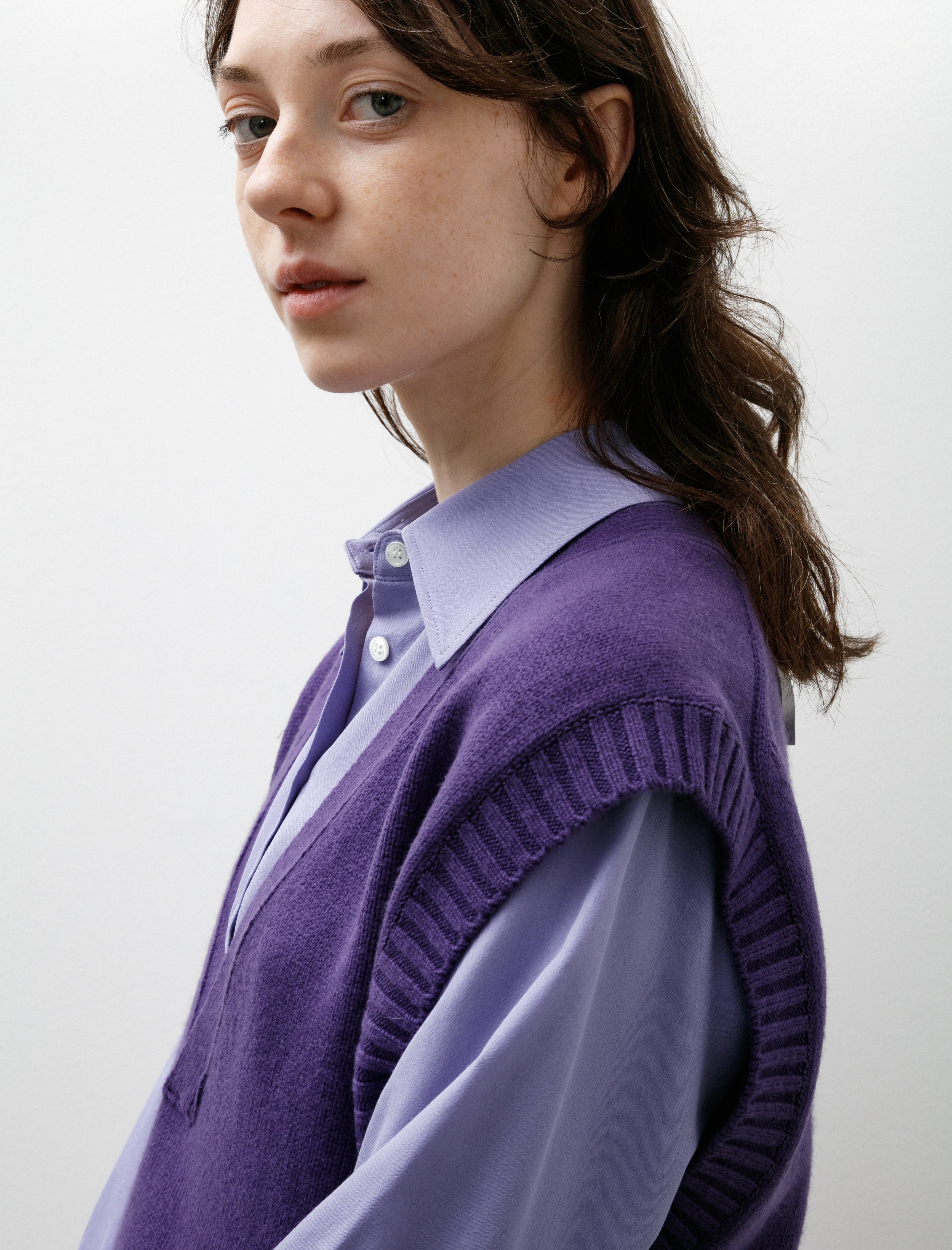 Ernie Palo V-Neck Knit Vest Purple