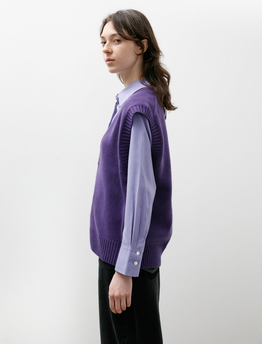 V-Neck Knit Vest Purple - Image 3