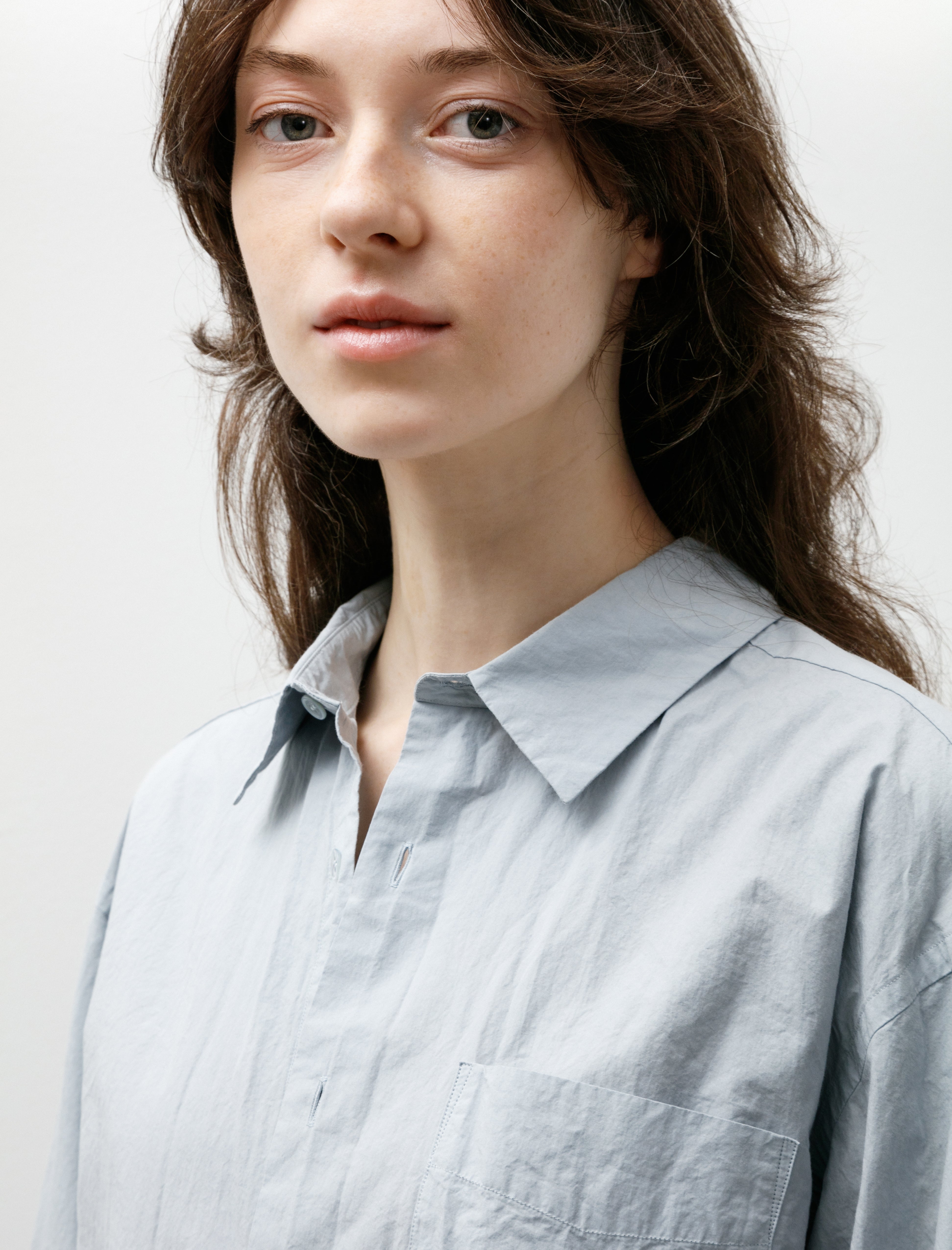 Yoko Sakamoto Regular Collar Shirt Sky Blue