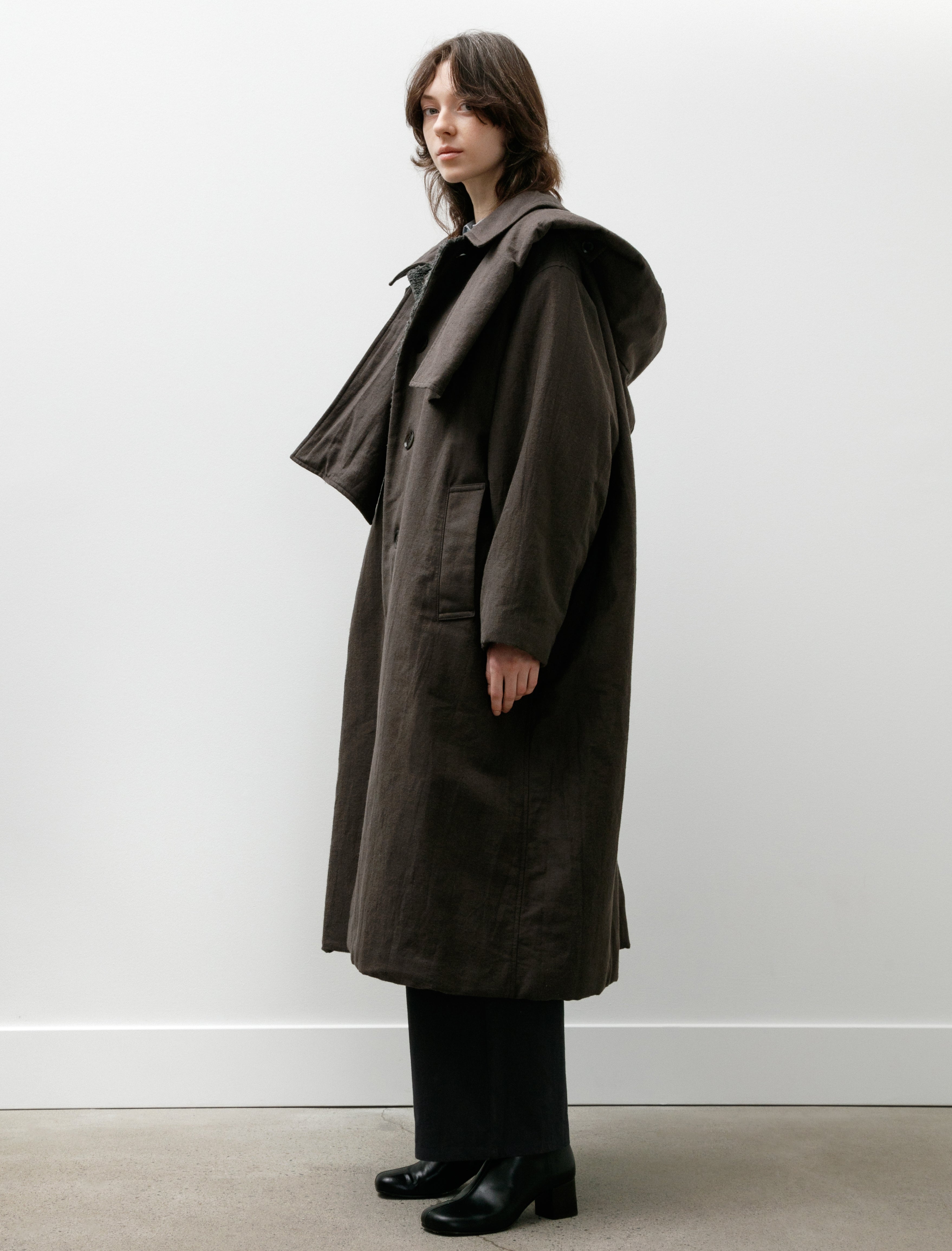 Y's by Yohji Yamamoto Detachable Hoodie Coat Grey