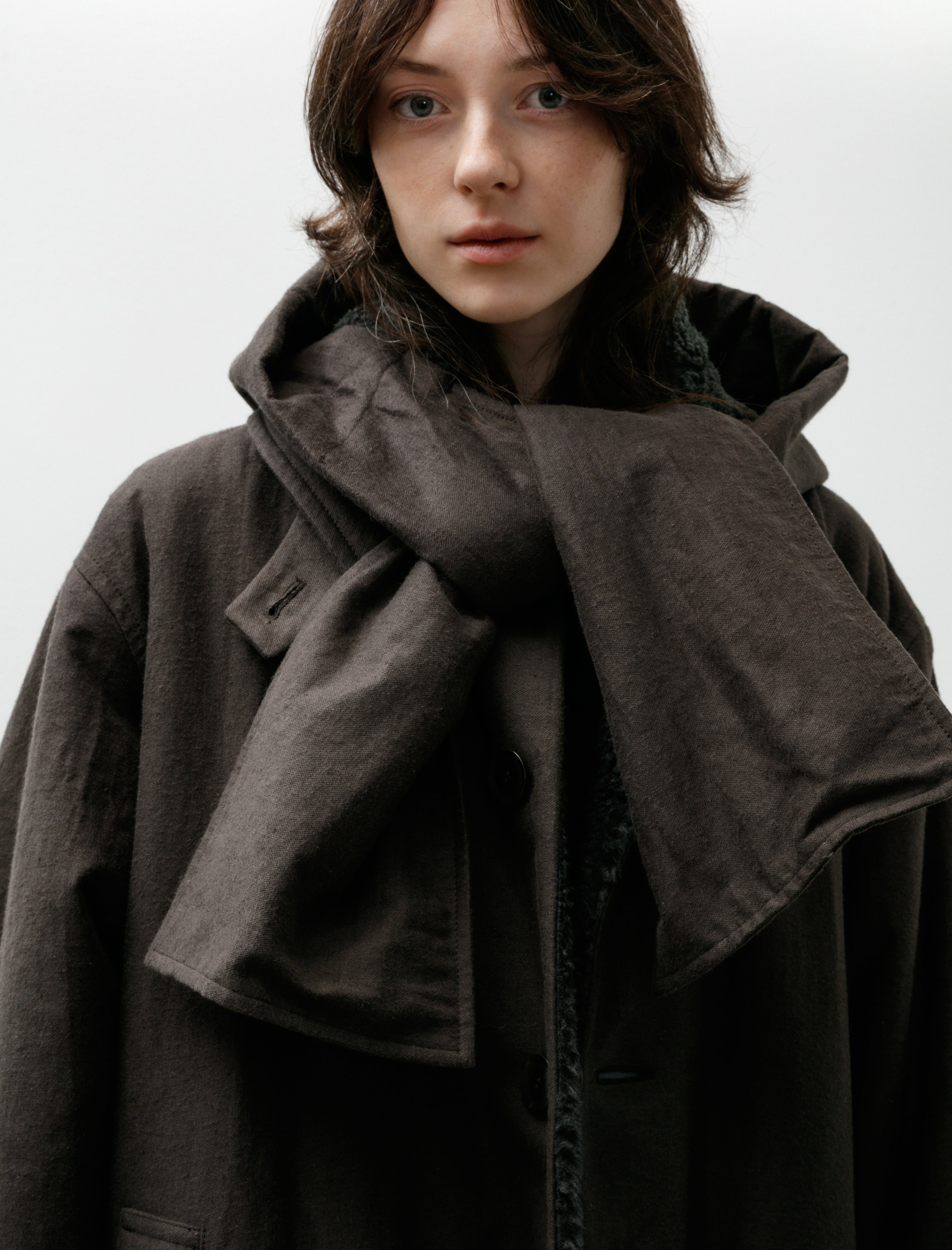 Y's by Yohji Yamamoto Detachable Hoodie Coat Grey