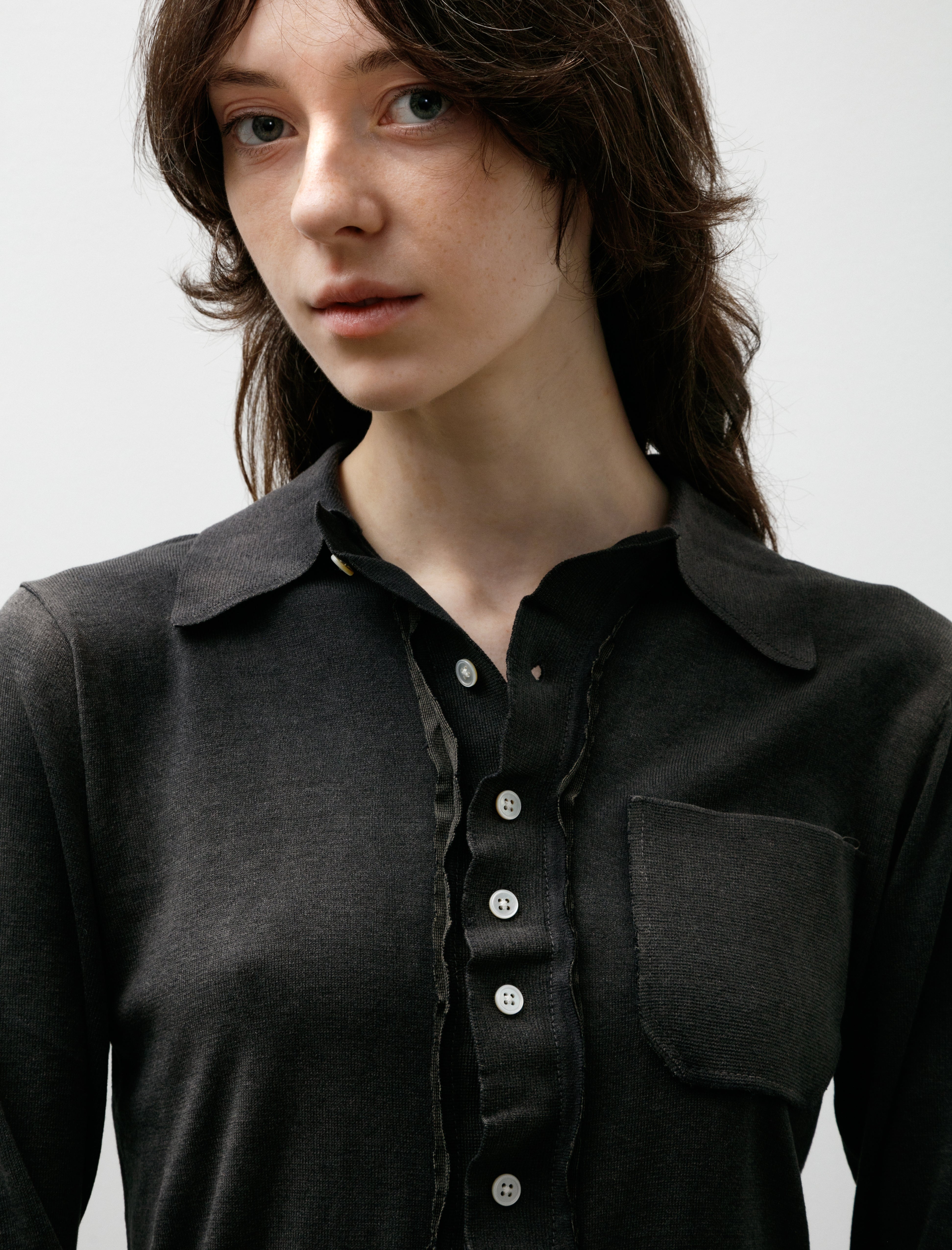 Camiel Fortgens 70s Cardigan Silk Cotton Fade Out Black