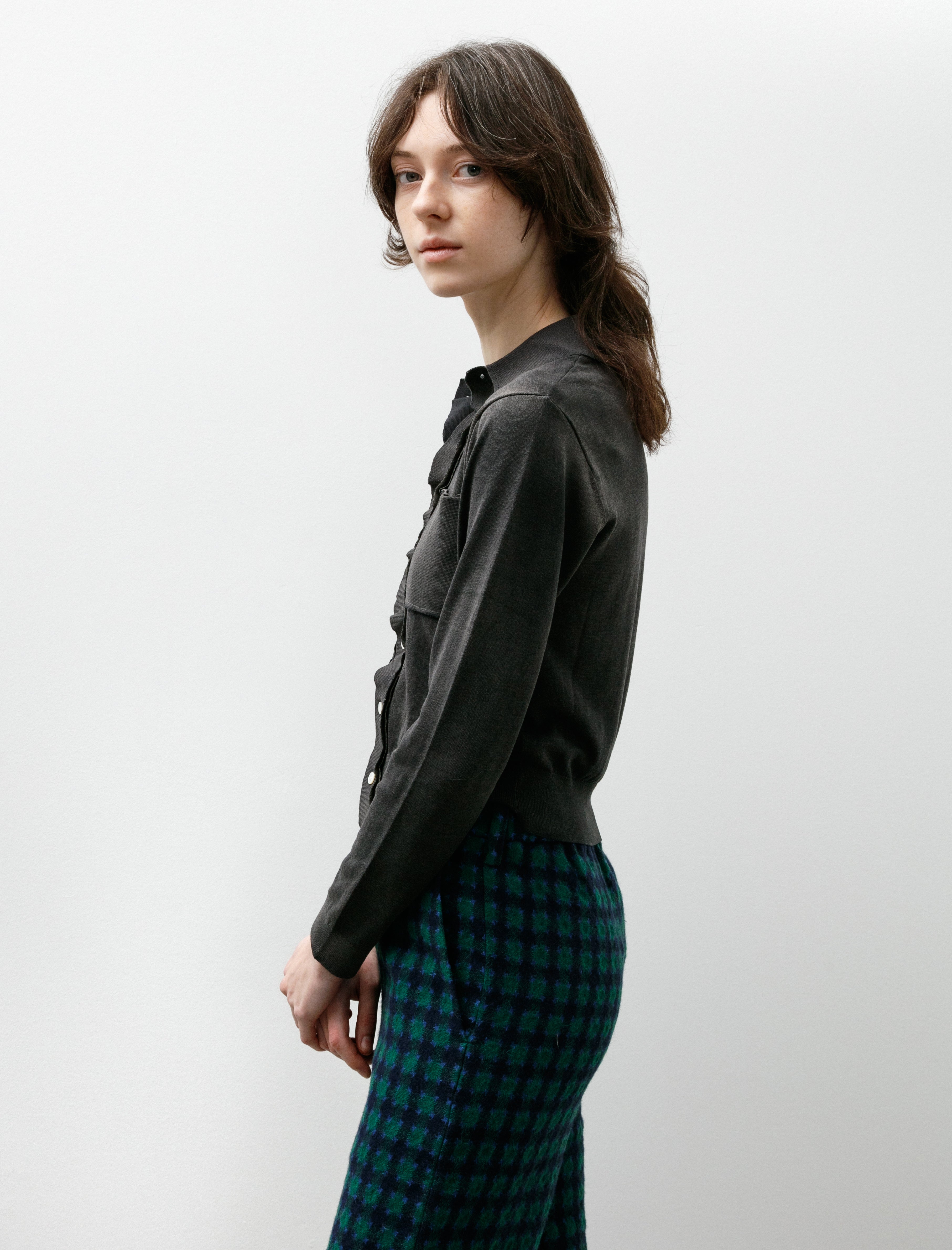 Camiel Fortgens 70s Cardigan Silk Cotton Fade Out Black