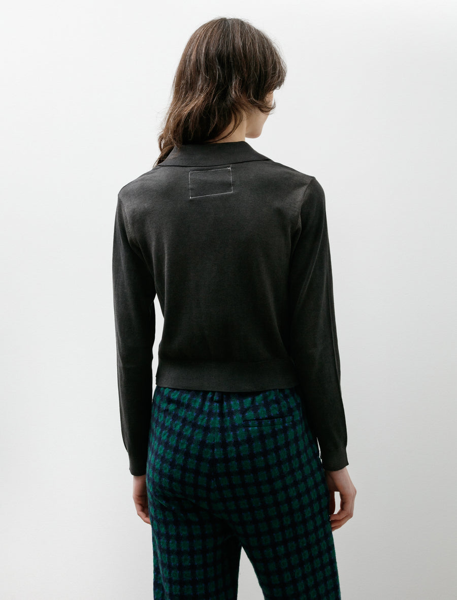 70s Cardigan Silk Cotton Fade Out Black - Image 4