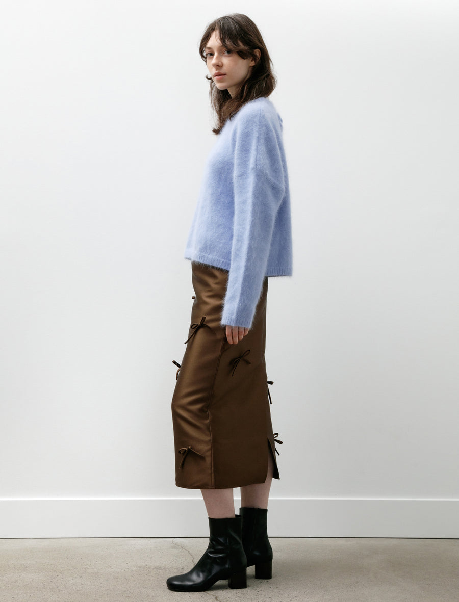 Simple Bow Skirt Brown - Image 4