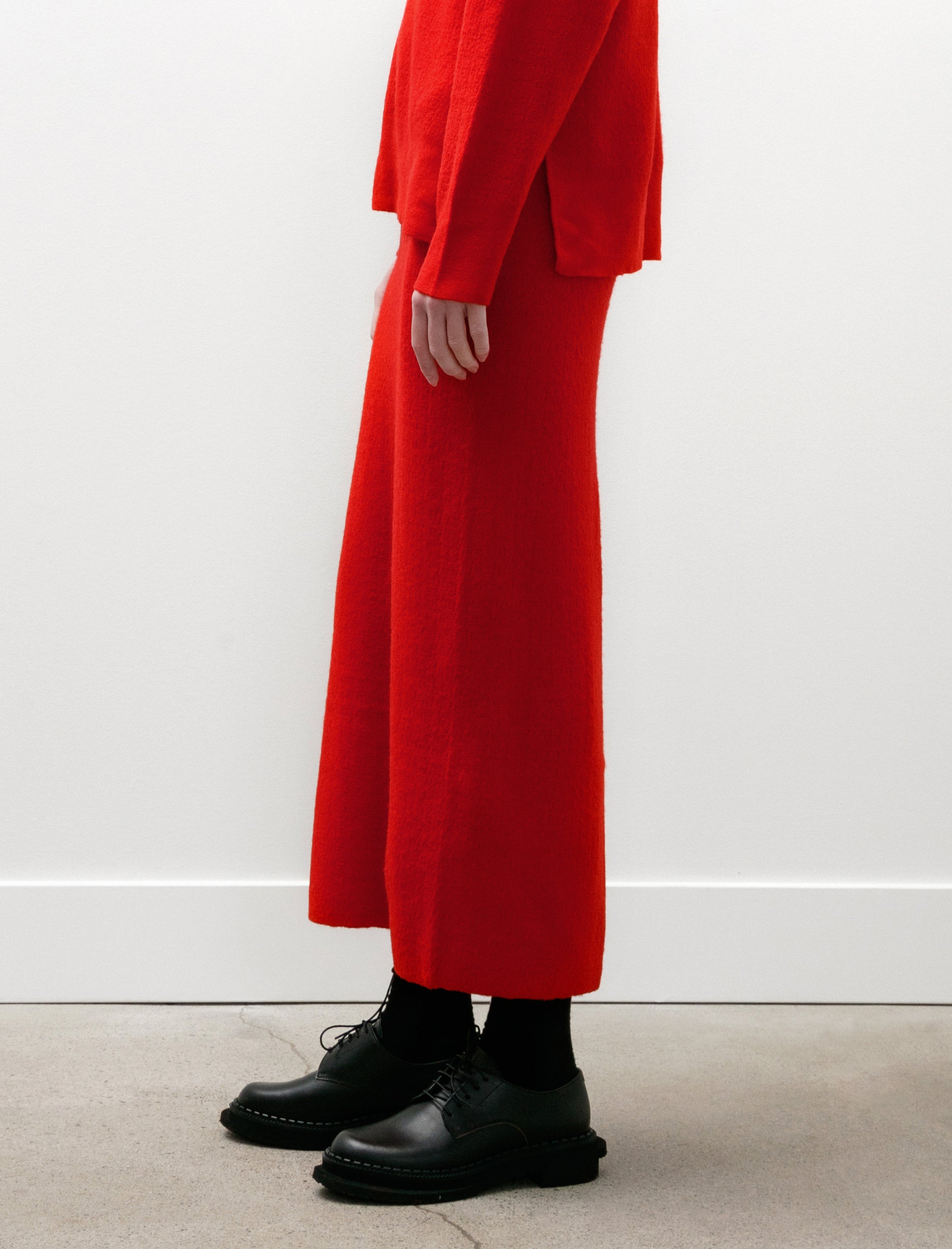 Kanako Sakai Bouclé Knit Skirt Red