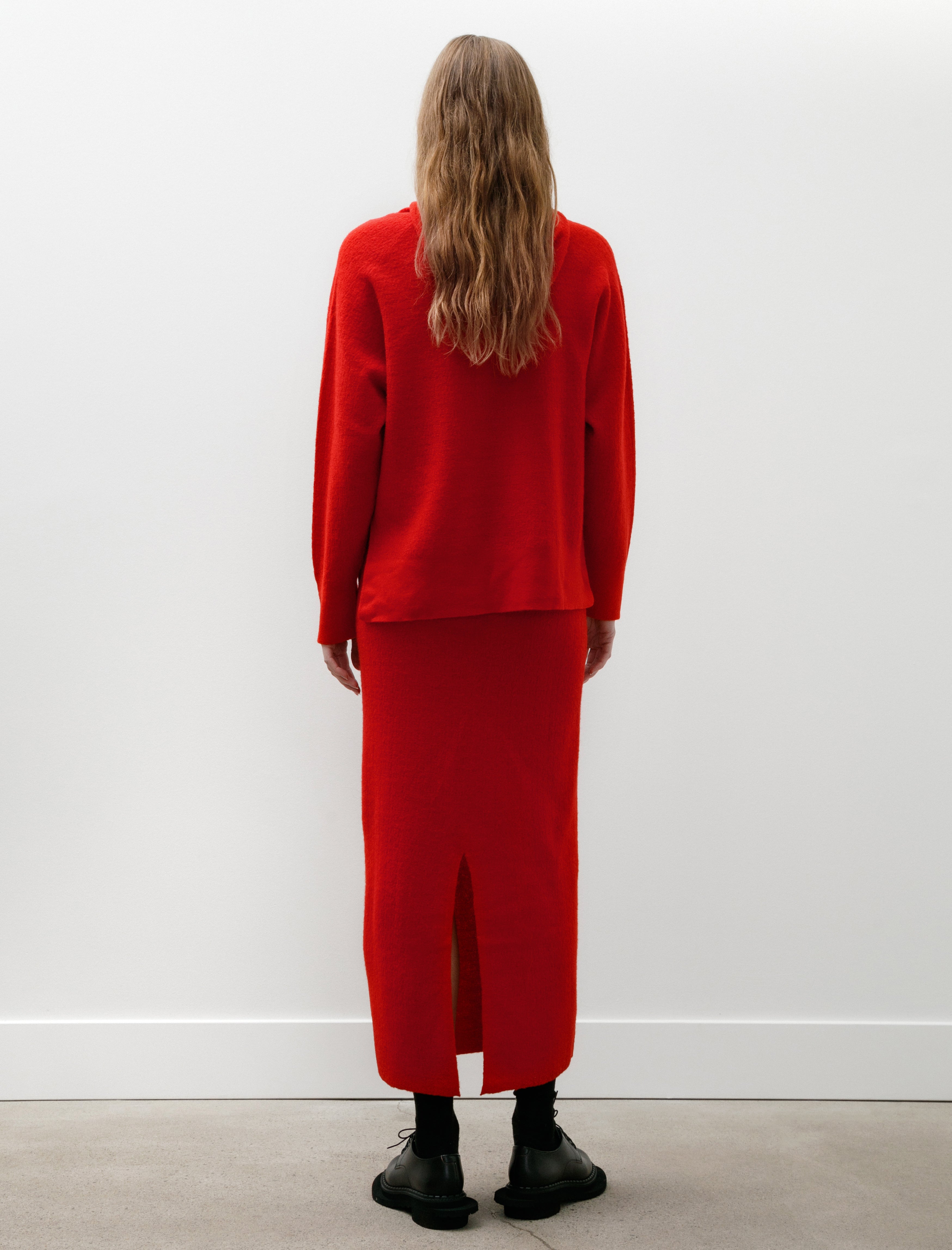 Kanako Sakai Bouclé Knit Skirt Red