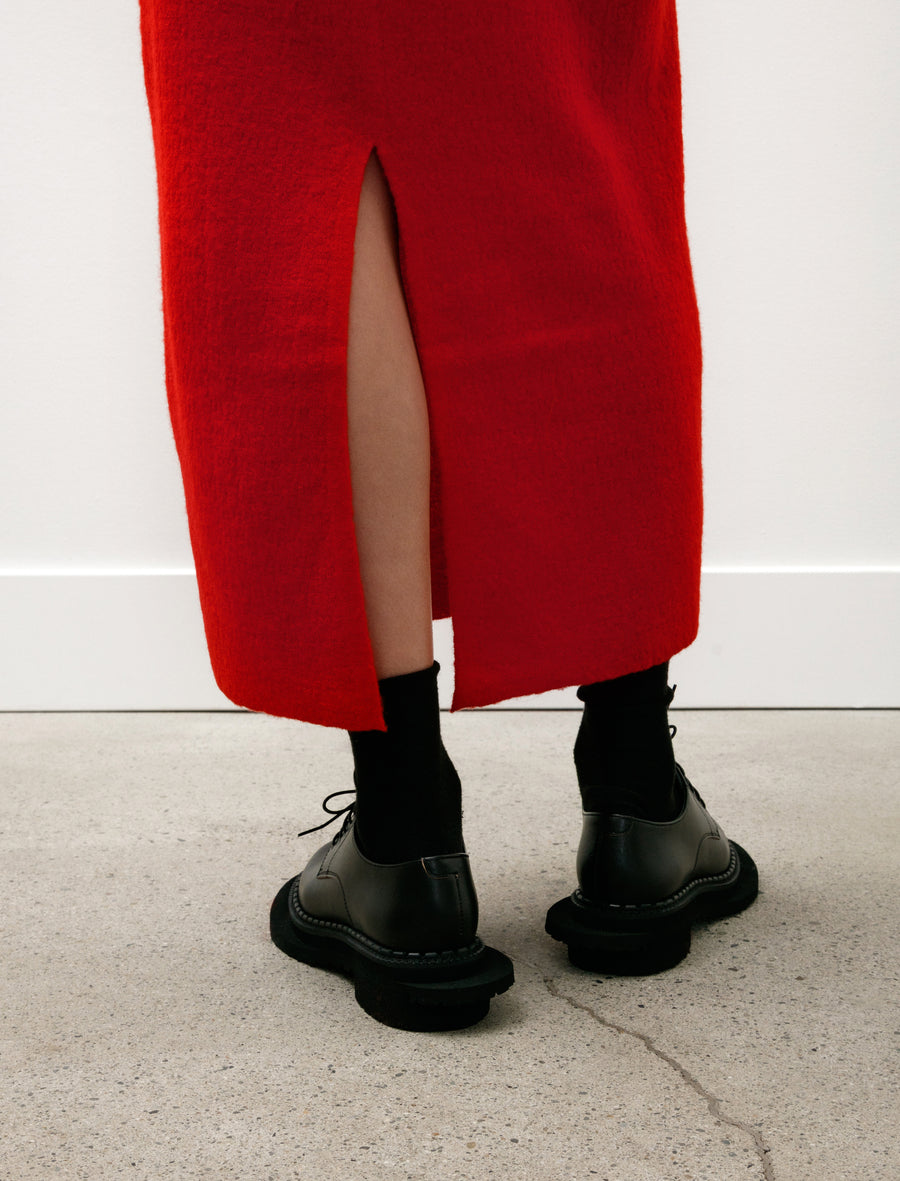 Bouclé Knit Skirt Red - Image 7