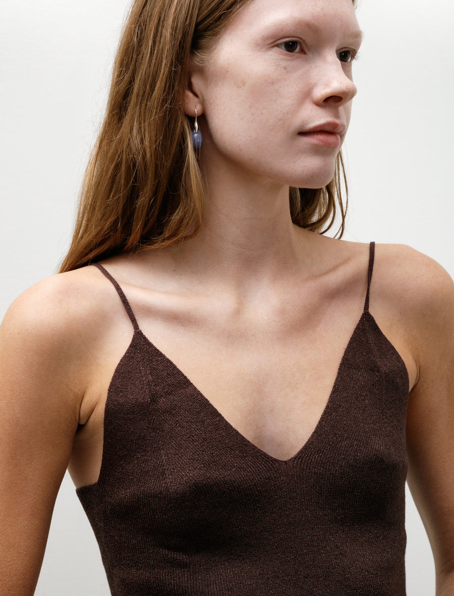 Glitter Ribbed Camisole Burgundy - Image 2
