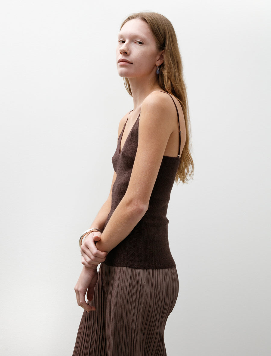 Glitter Ribbed Camisole Burgundy - Image 3