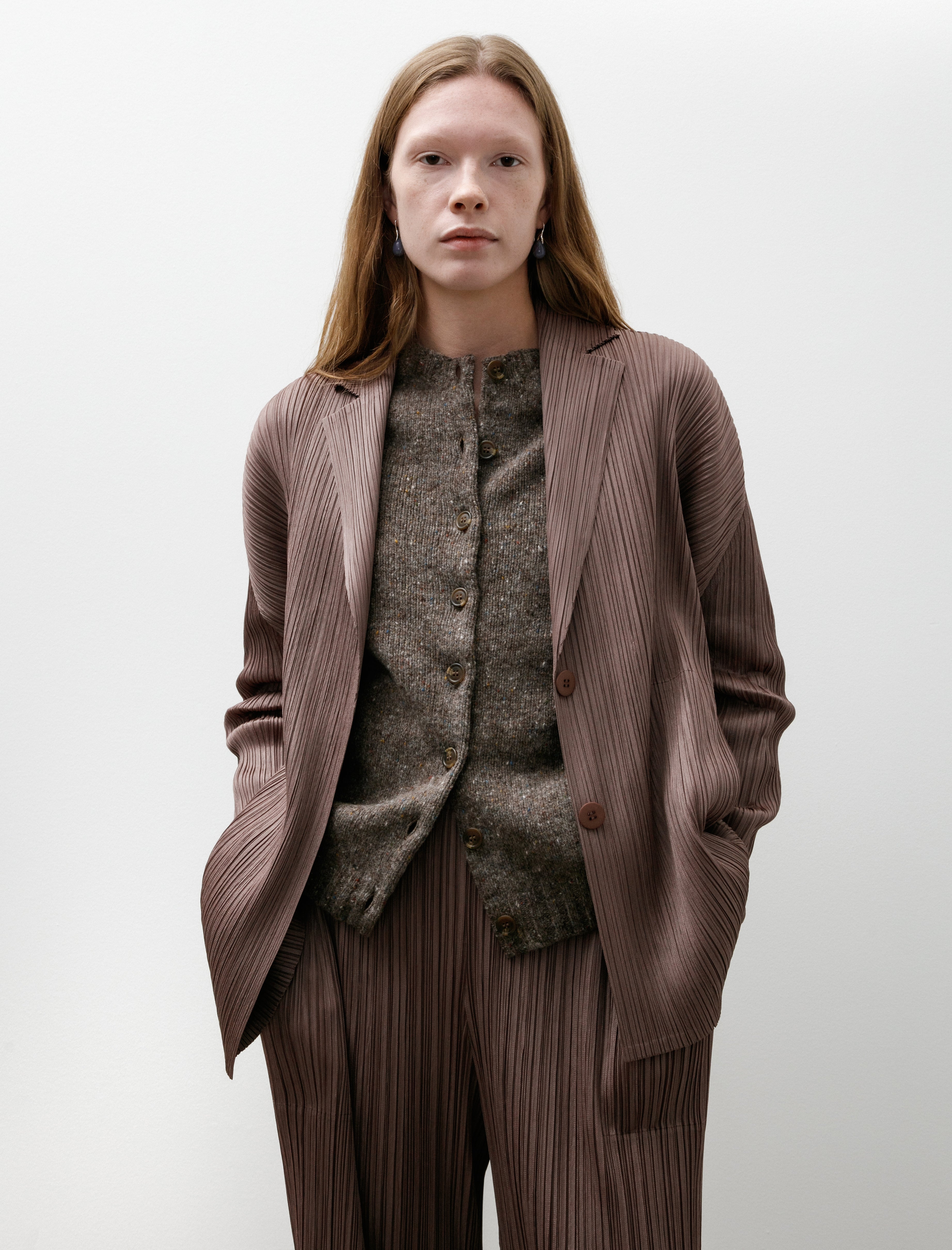Pleats Please by Issey Miyake Thicker Suit Jacket Brown