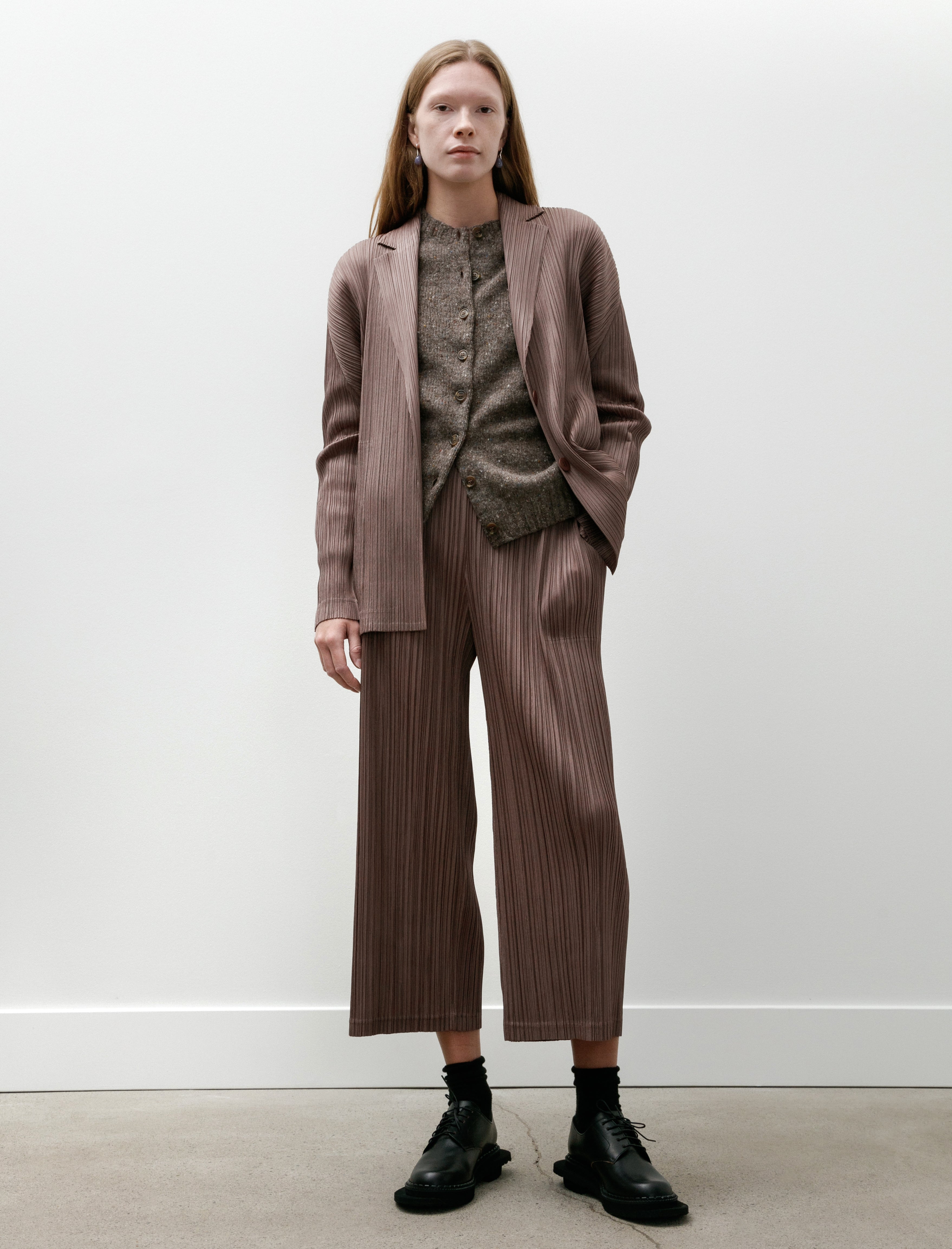 Pleats Please by Issey Miyake Thicker Suit Jacket Brown
