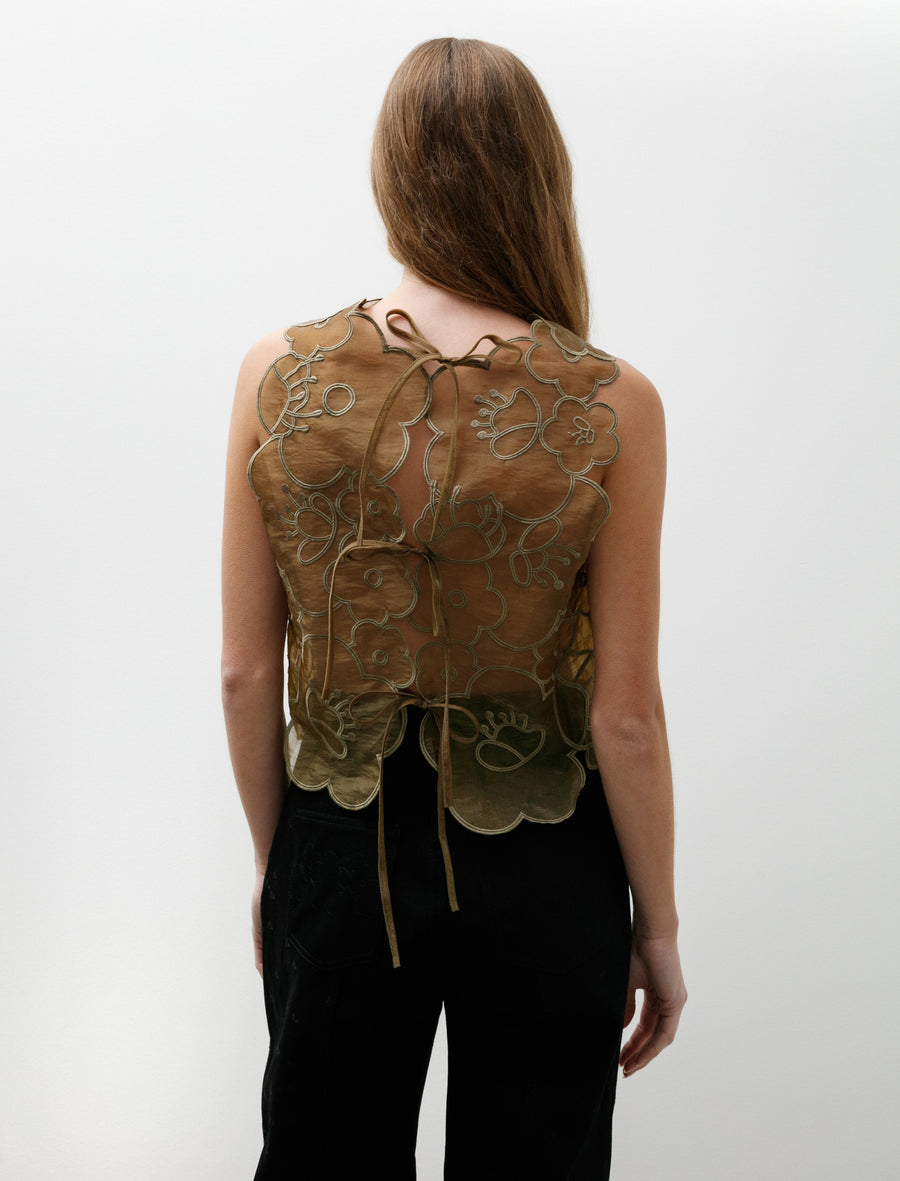 Blake Top Embroidred Myrtia Olive - Image 3