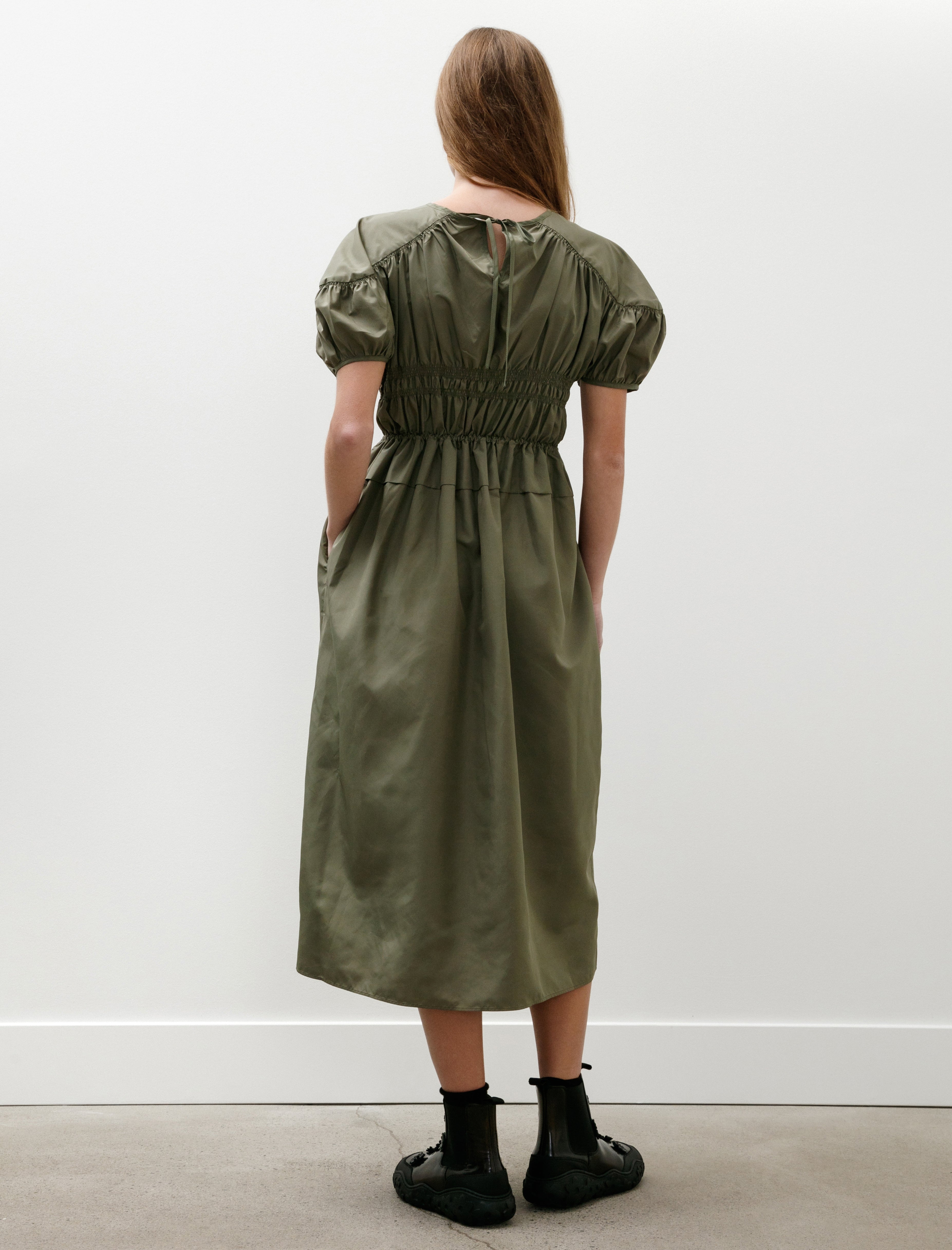 Cecilie Bahnsen Betsy Dress Recycled Faille Olive