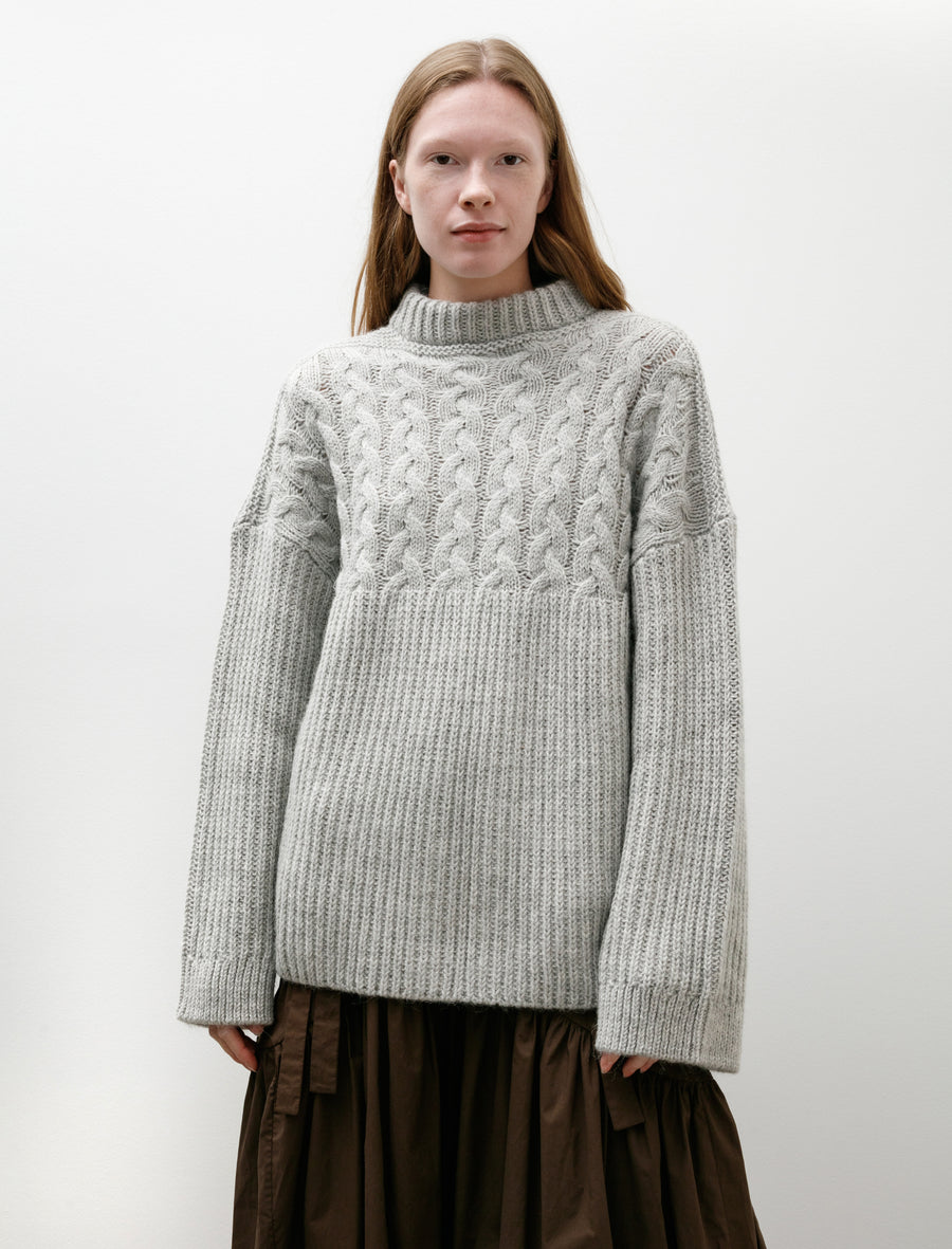 Belinda Cable Knit Jumper Grey - Image 1