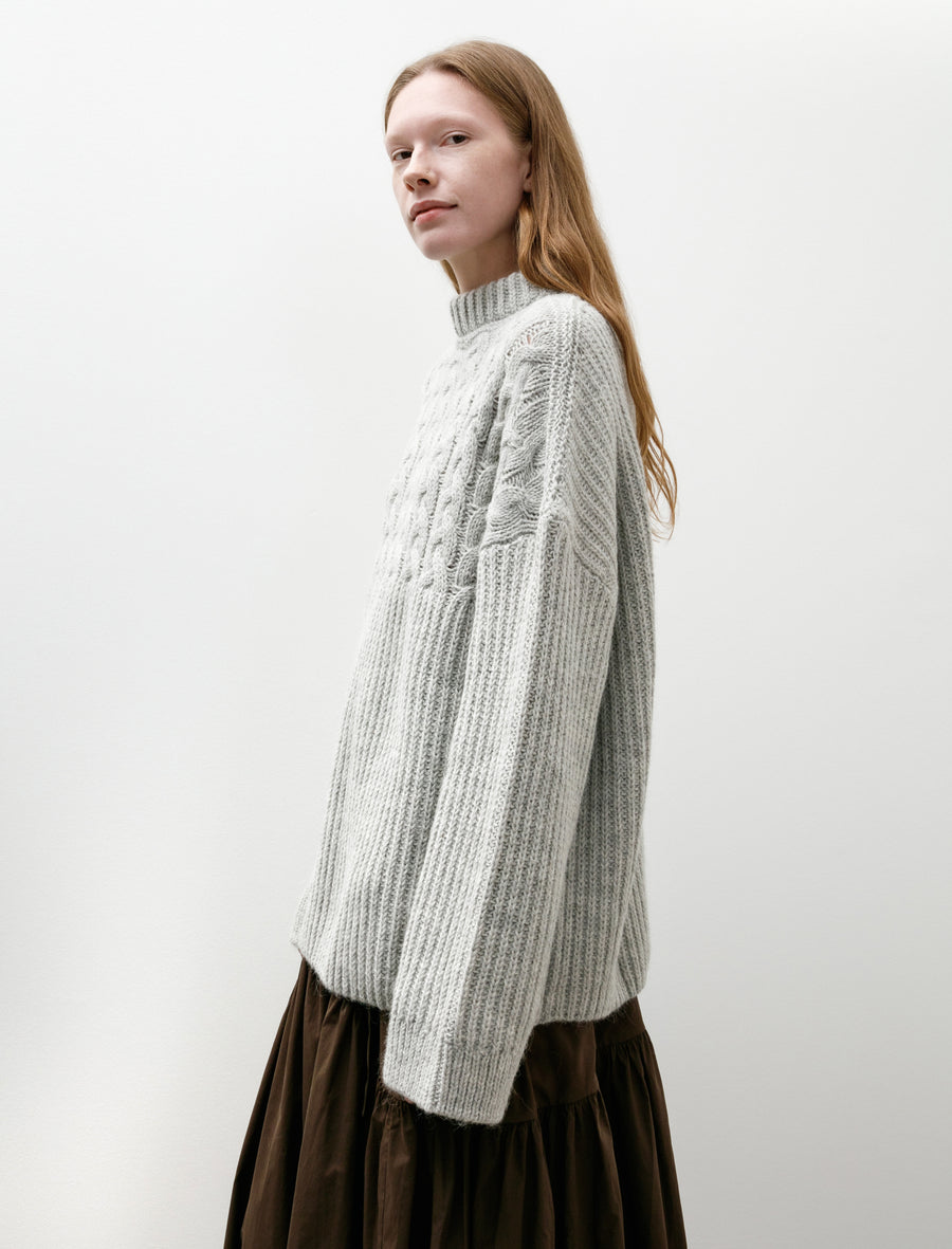 Belinda Cable Knit Jumper Grey - Image 3