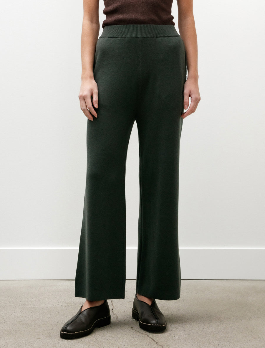 Mercerized Fine Wool Knit Pants Green - Image 2