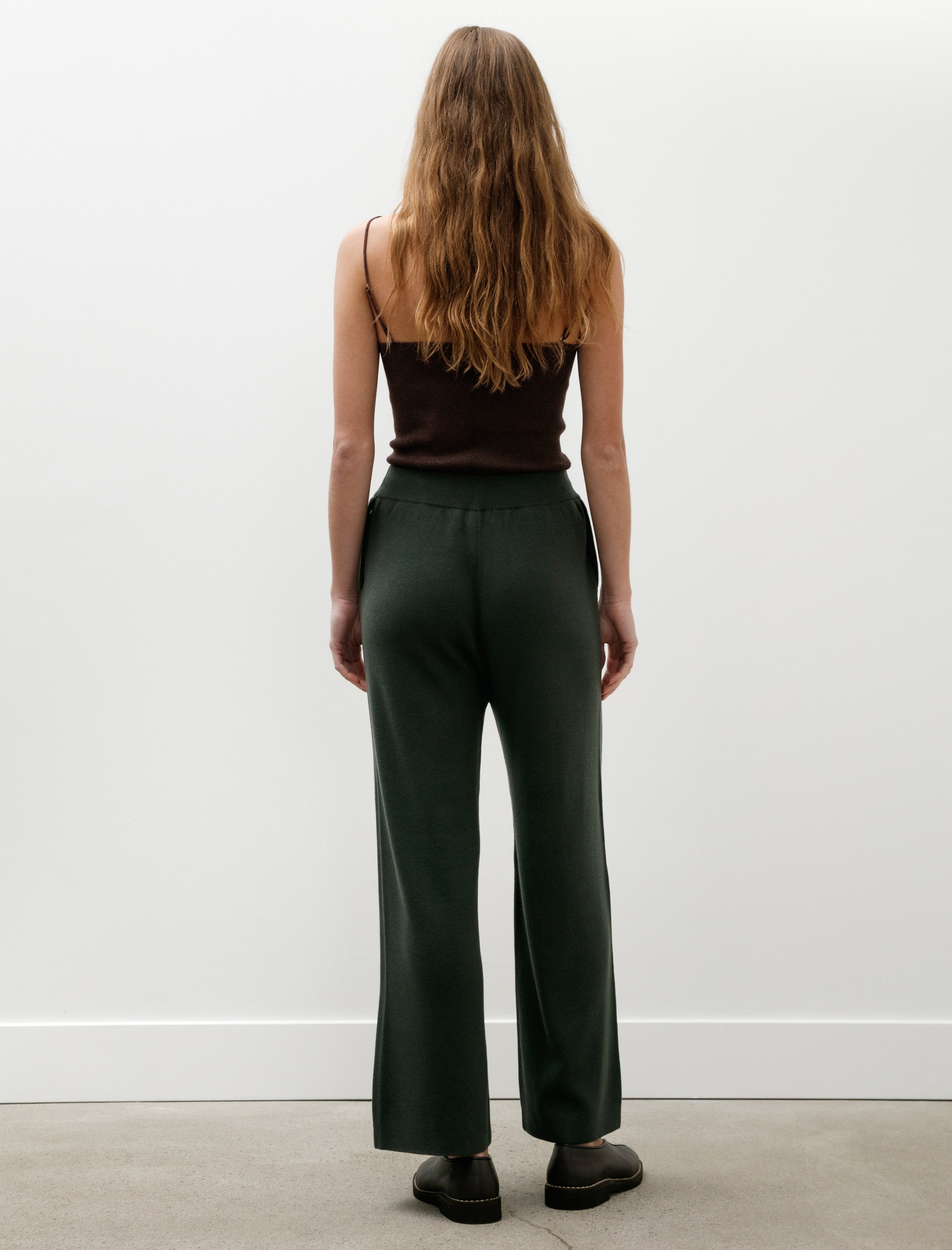 Graphpaper Mercerized Fine Wool Knit Pants Green
