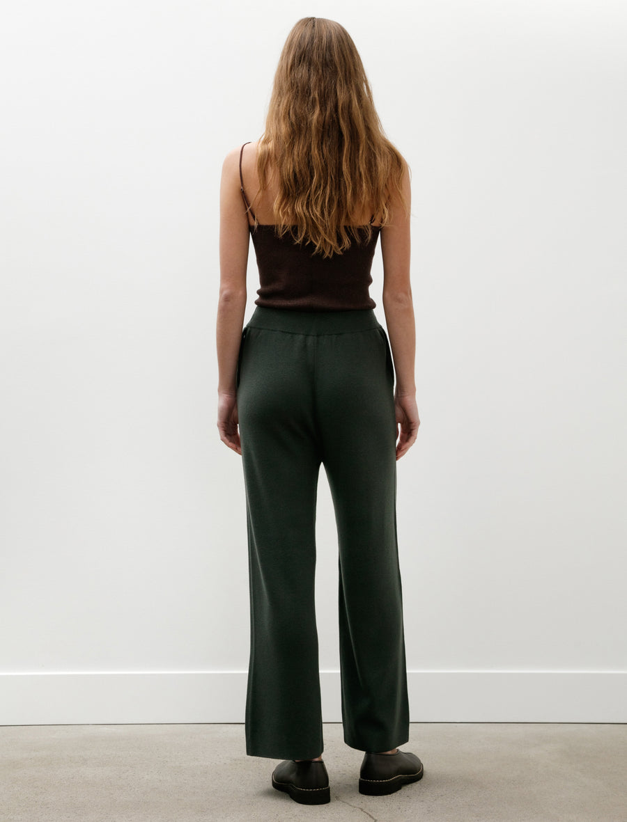 Mercerized Fine Wool Knit Pants Green - Image 5