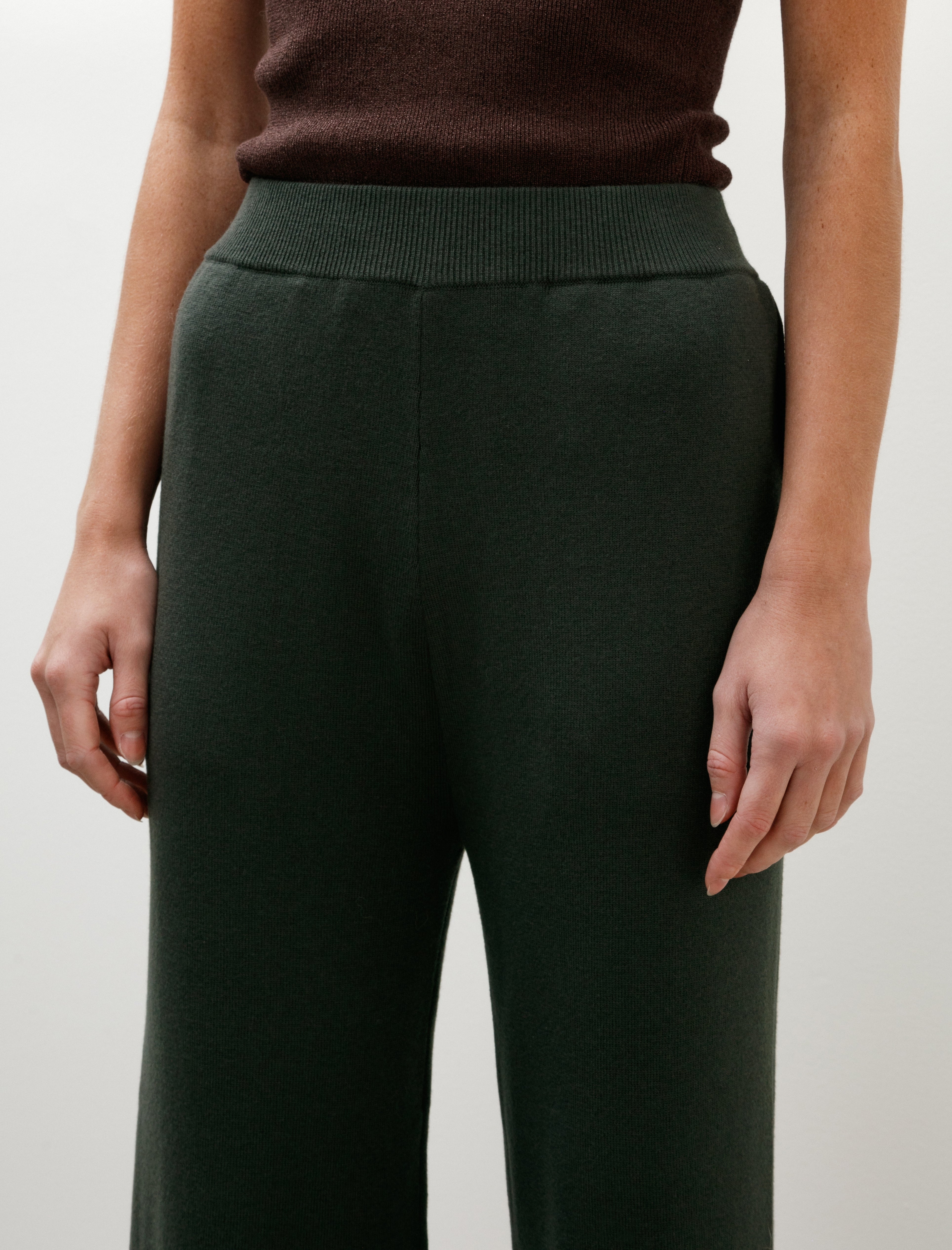 Graphpaper Mercerized Fine Wool Knit Pants Green