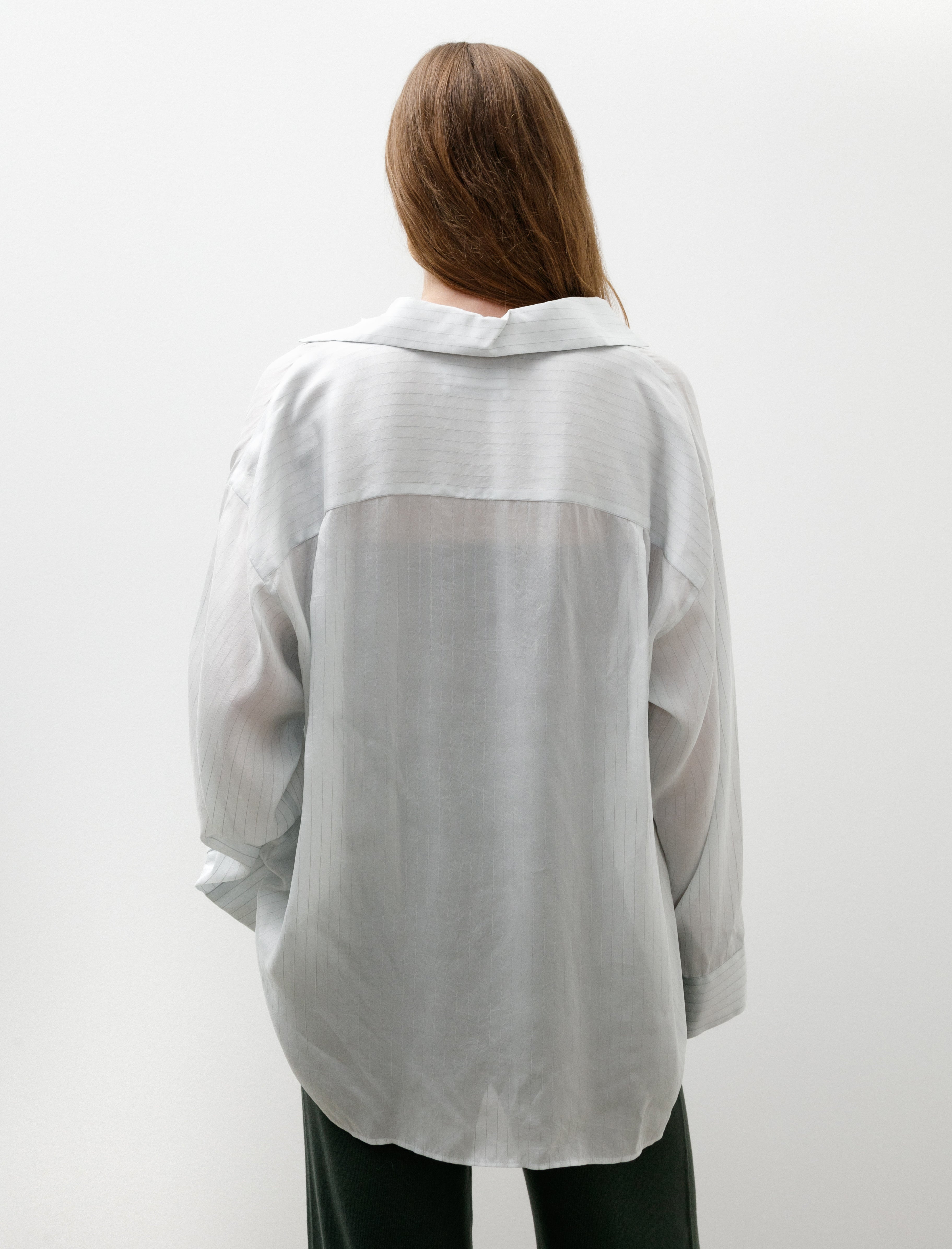 Graphpaper Cupro Stripe Skipper Blouse White