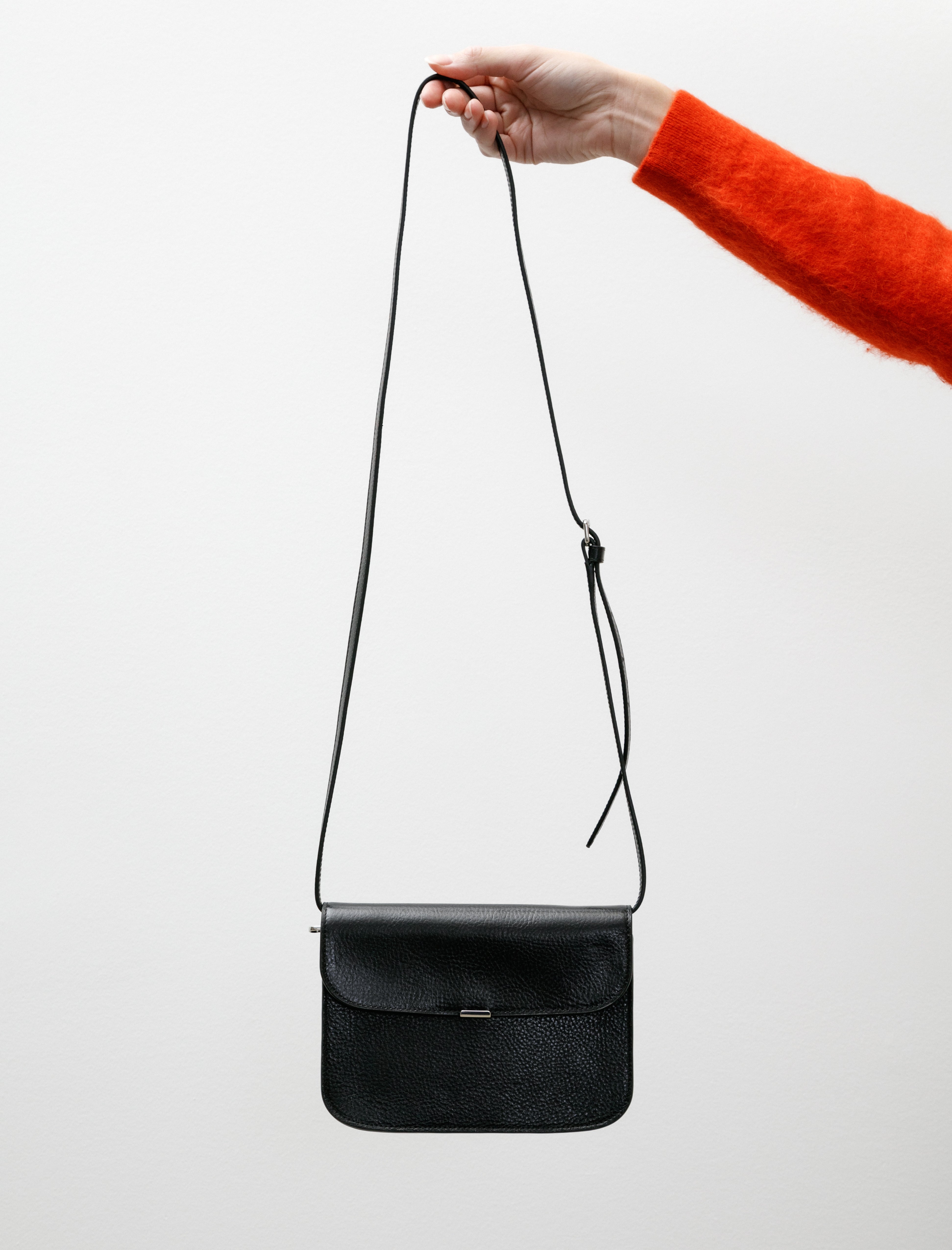 Lemaire Soft Tab Wallet On Strap Black