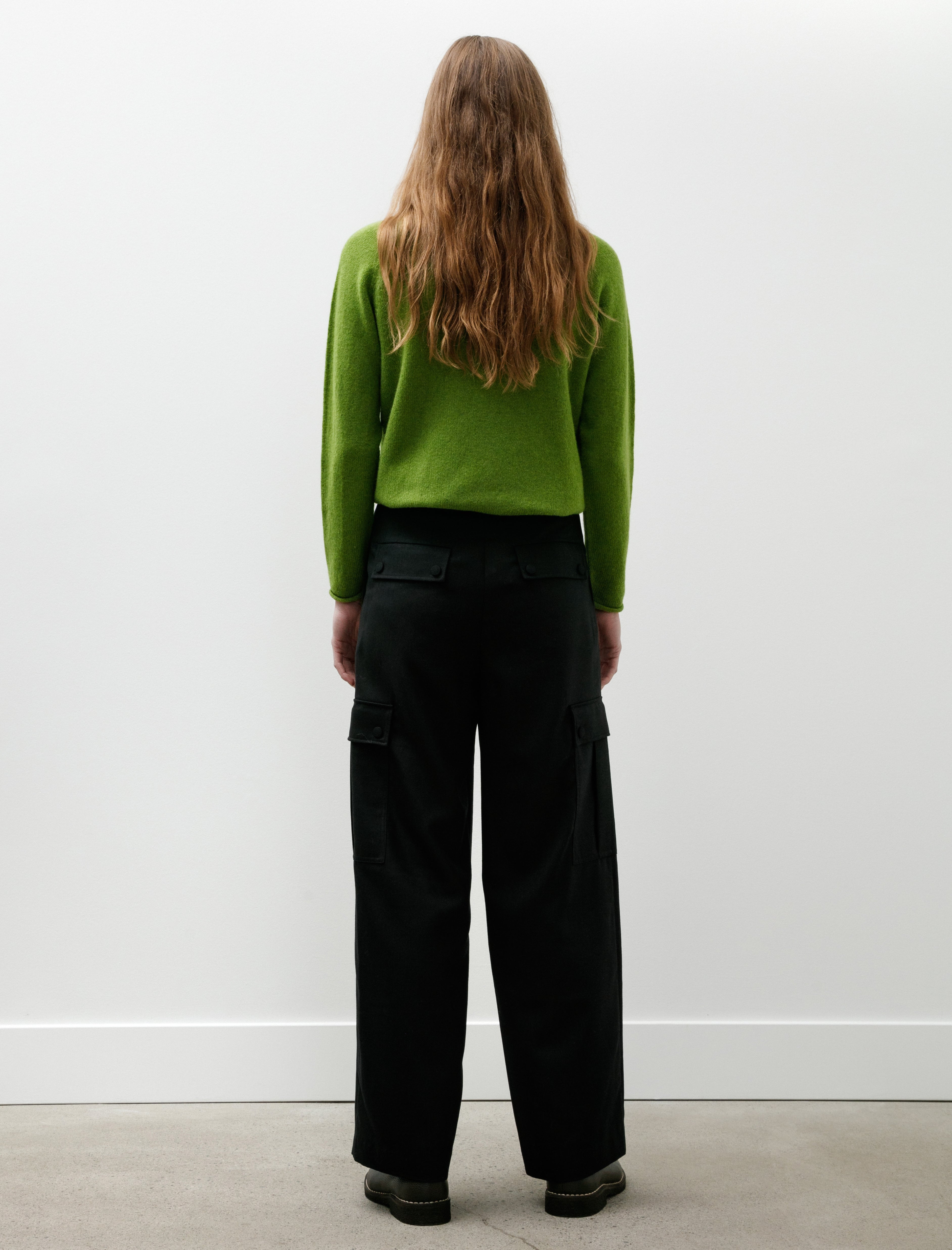 Auralee Structured Wool Double Cloth Cargo Pants Top Black