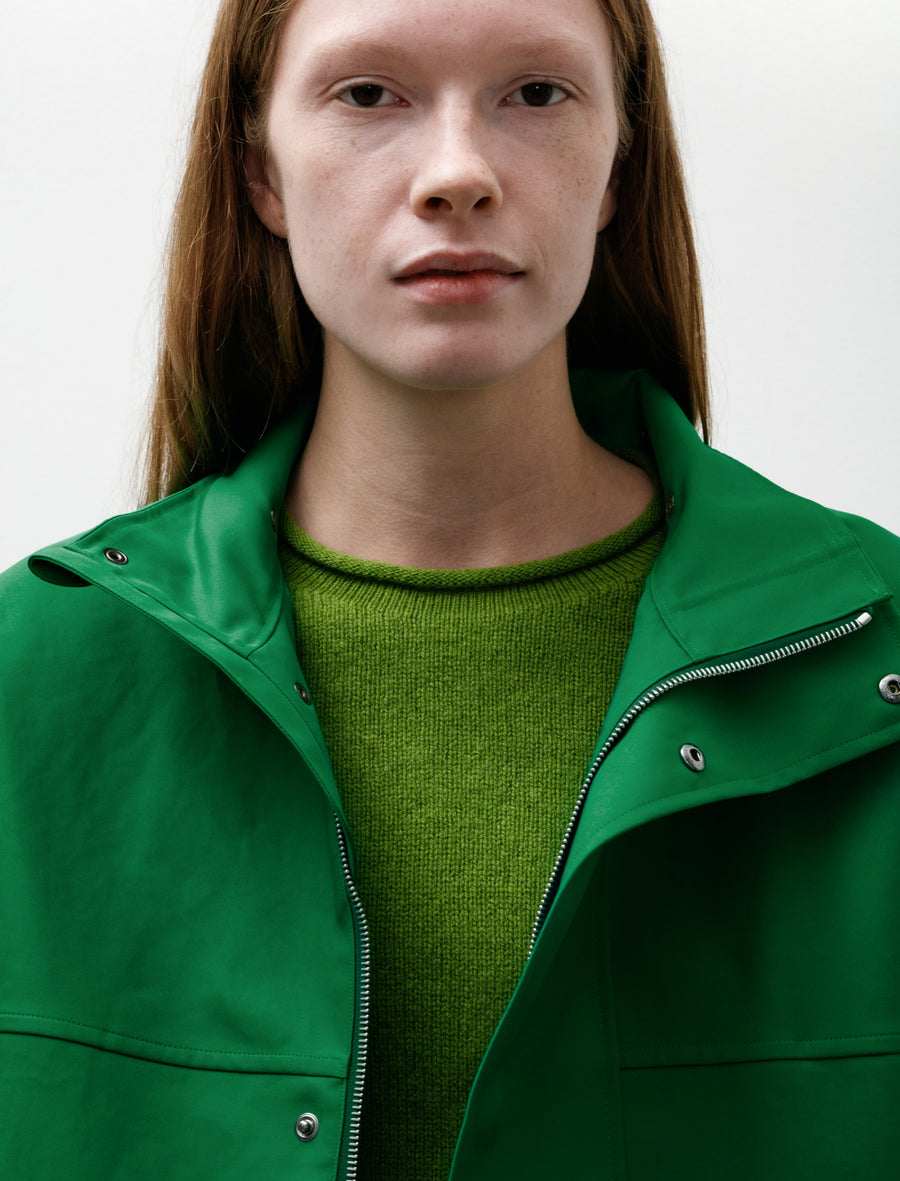 High-Density Bonded Cotton Gabardine Blouson Green - Image 2