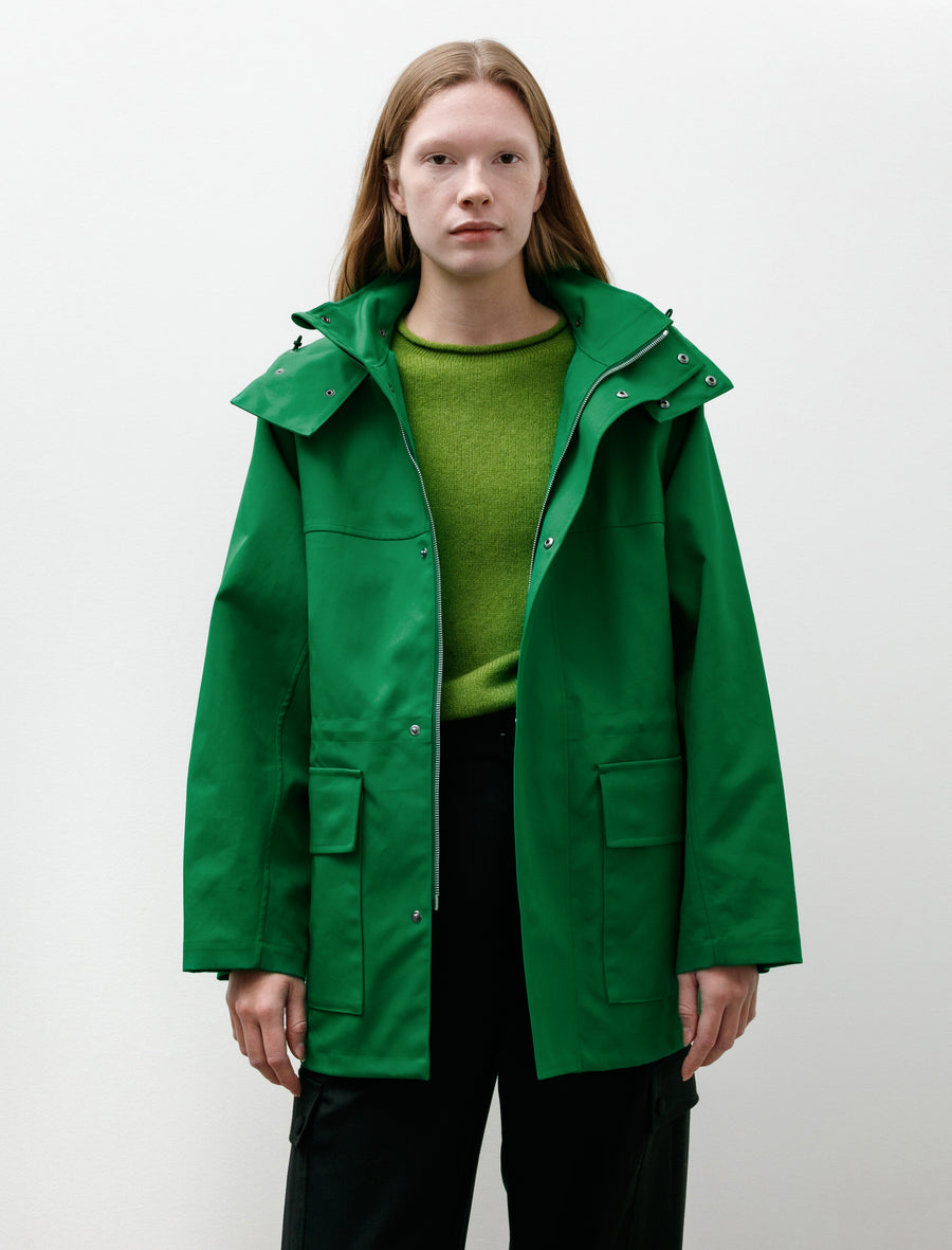High-Density Bonded Cotton Gabardine Blouson Green - Image 3