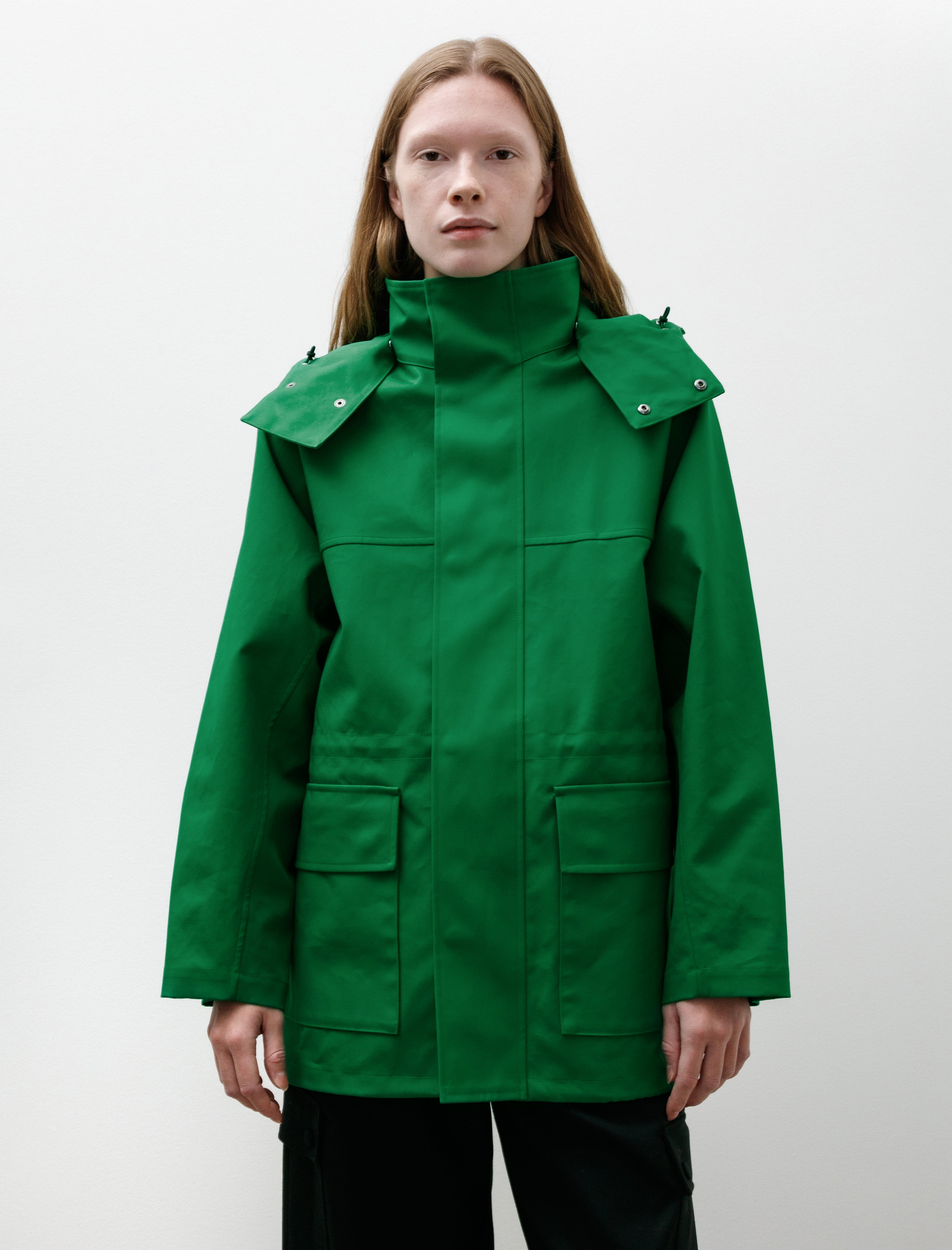 Auralee High-Density Bonded Cotton Gabardine Blouson Green