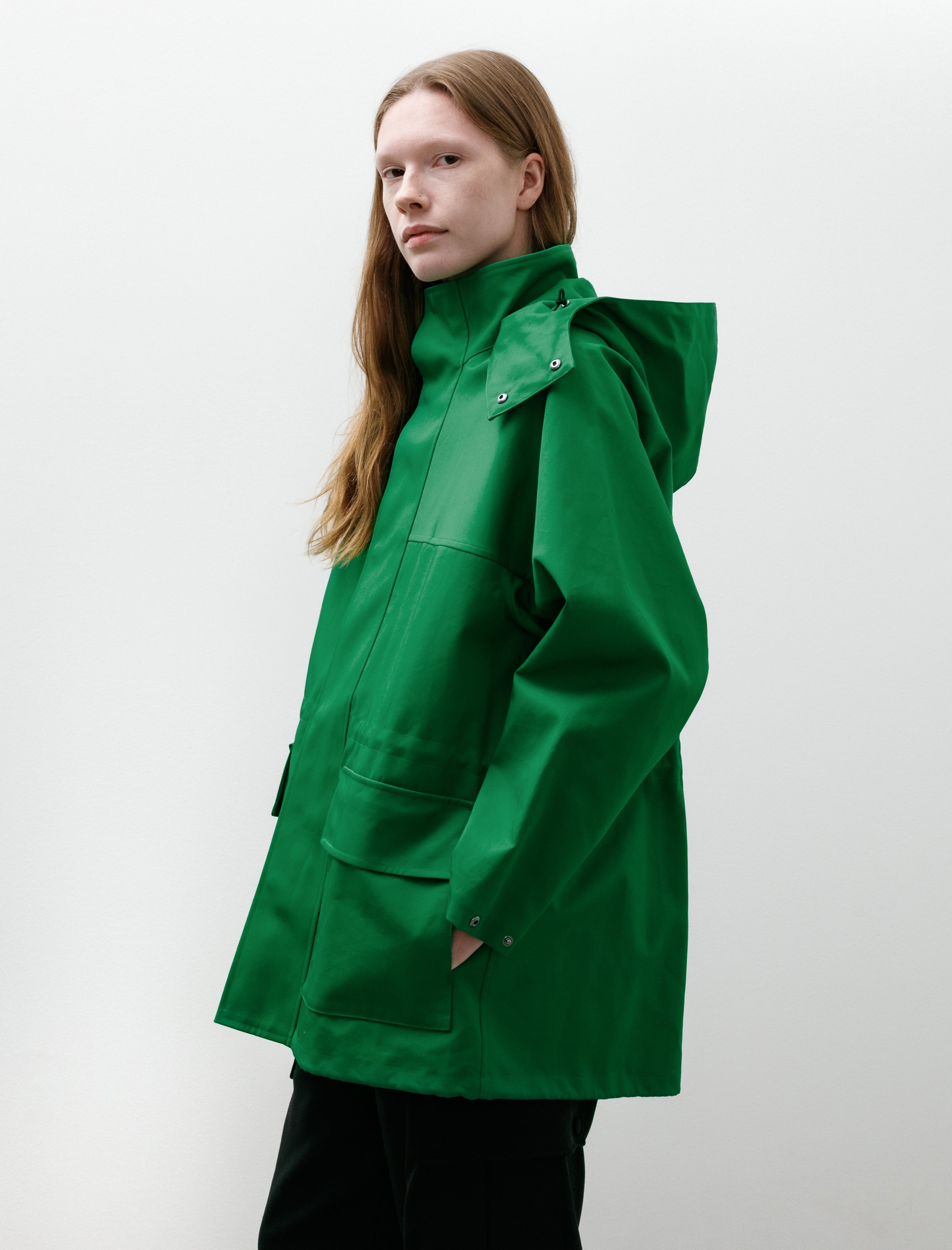 Auralee High-Density Bonded Cotton Gabardine Blouson Green