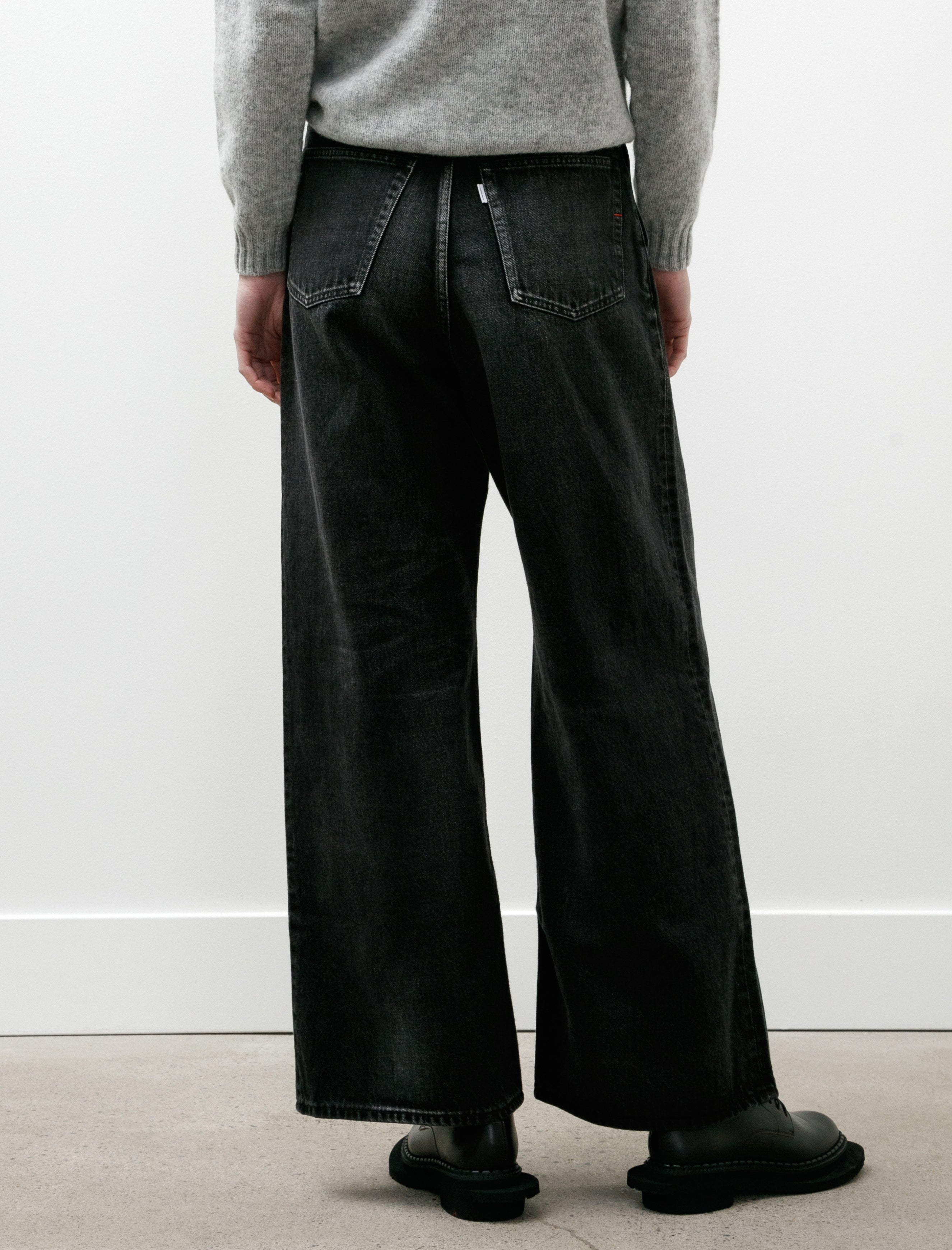 Graphpaper Selvage Denim Two Tuck Wide Pants Black Dark Fade