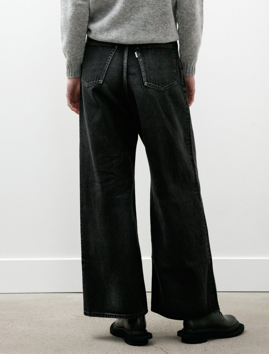 Selvage Denim Two Tuck Wide Pants Black Dark Fade - Image 5