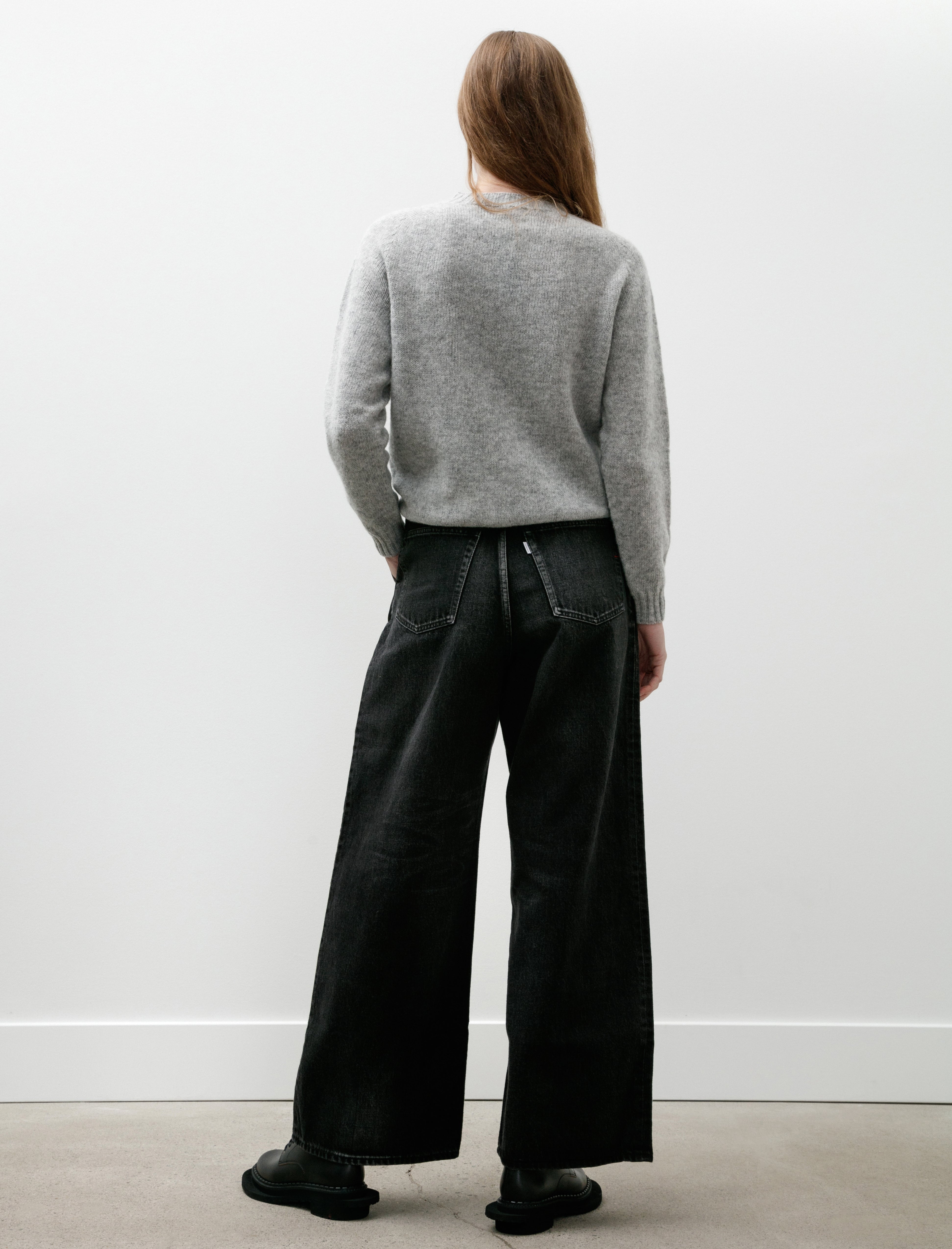 Graphpaper Selvage Denim Two Tuck Wide Pants Black Dark Fade